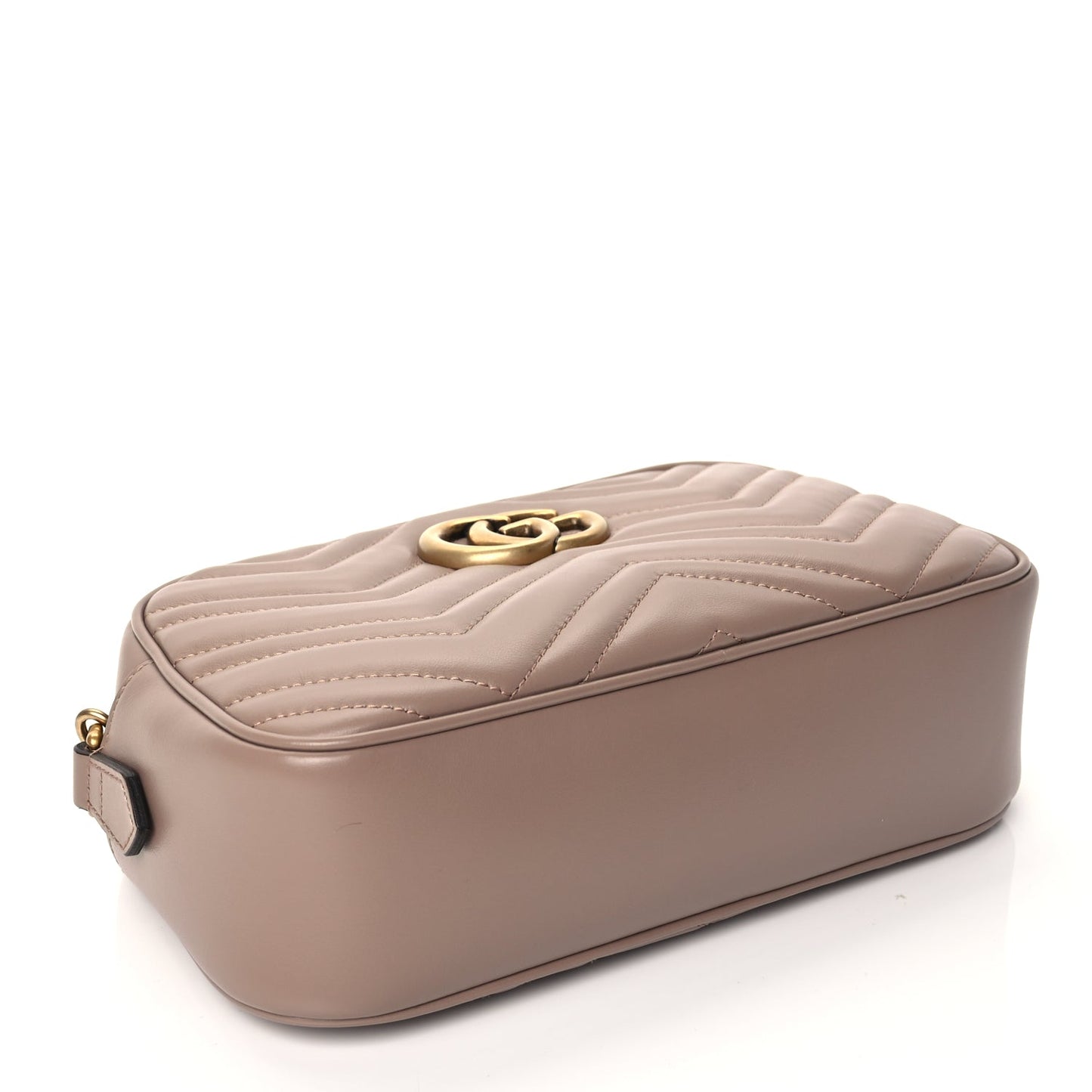 Gucci Calfskin Matelasse Small GG Marmont Chain Shoulder Bag Porcelain Rose