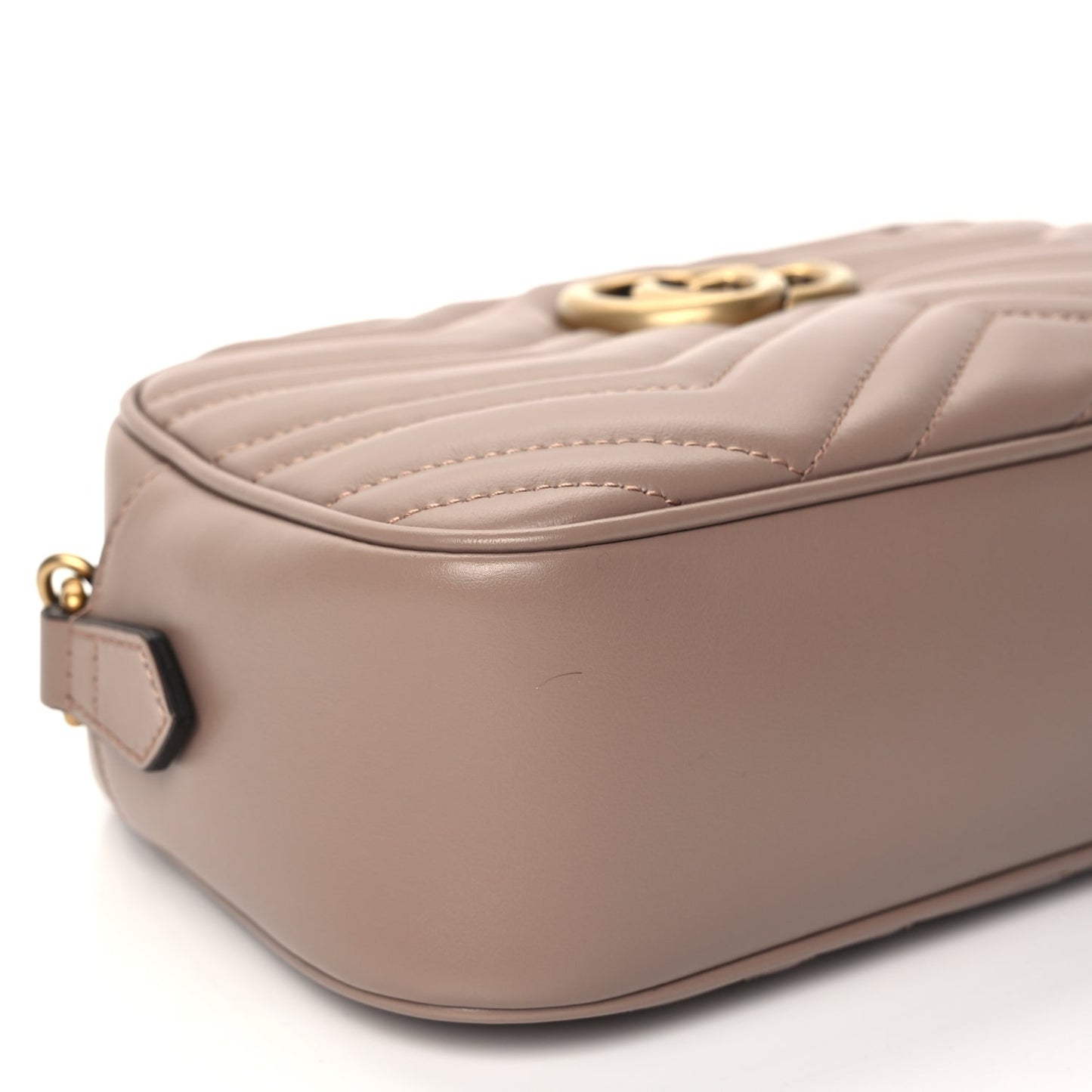 Gucci Calfskin Matelasse Small GG Marmont Chain Shoulder Bag Porcelain Rose