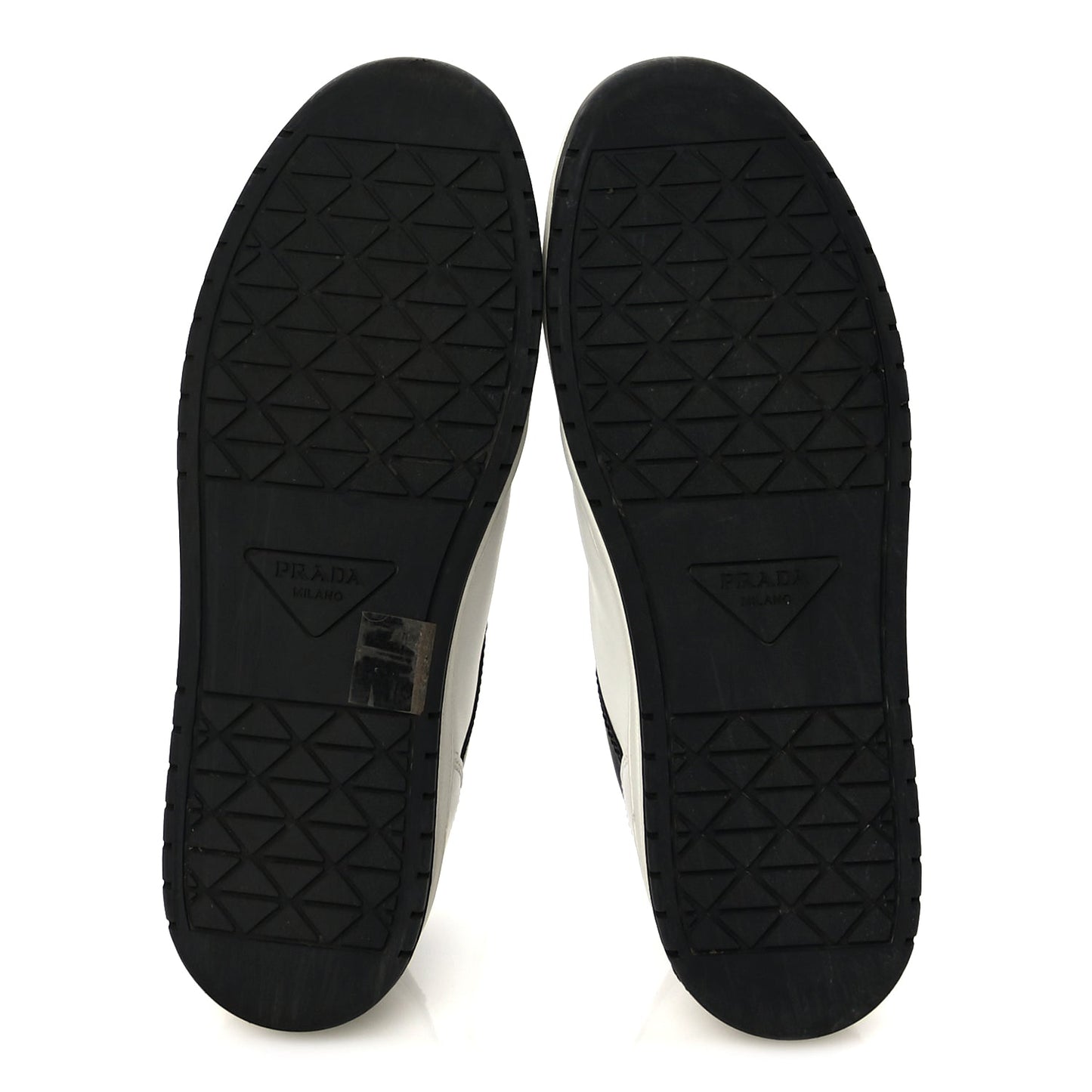Prada Vitello Sport Spazzolato Rois Triangle Logo Womens Downtown Low Top 30mm Sneakers 38 White Black