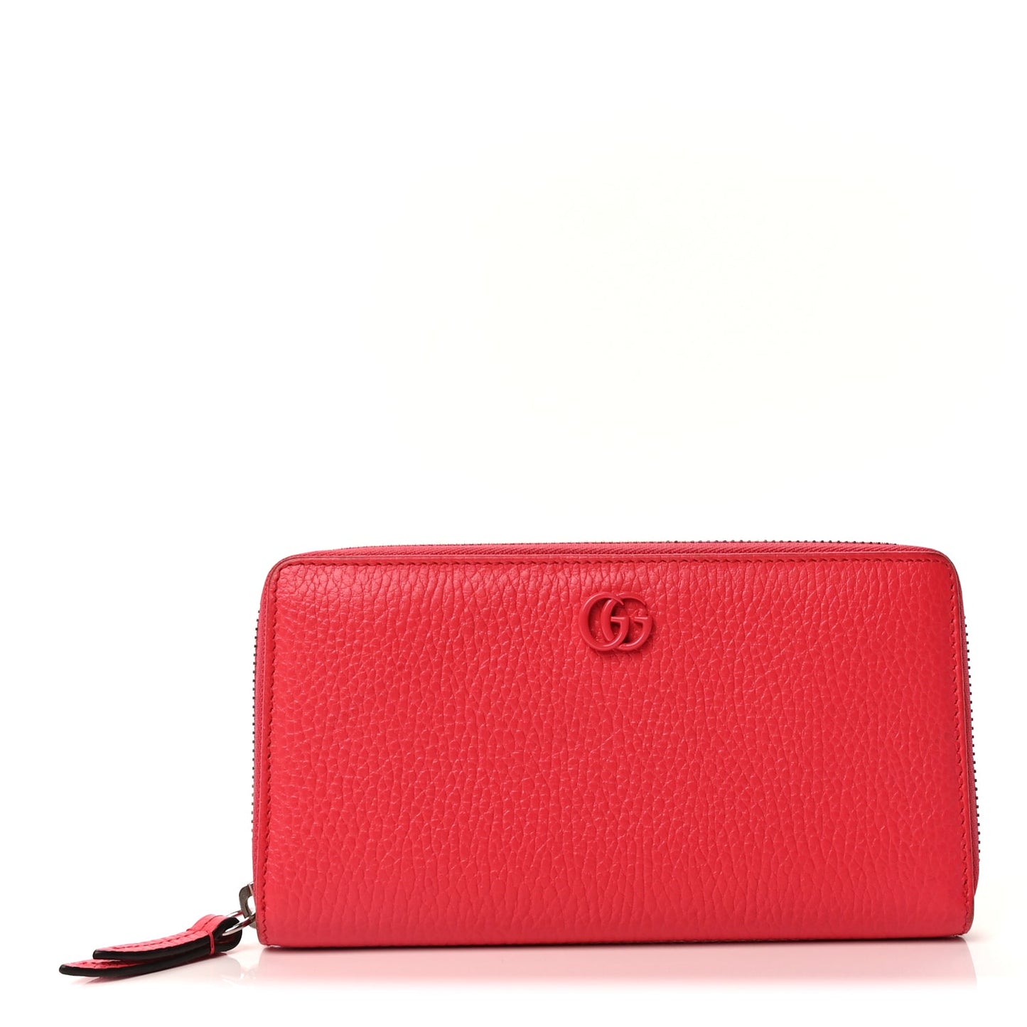 Gucci Dollar Calfskin GG Marmont Zip Around Wallet  Runway Coral