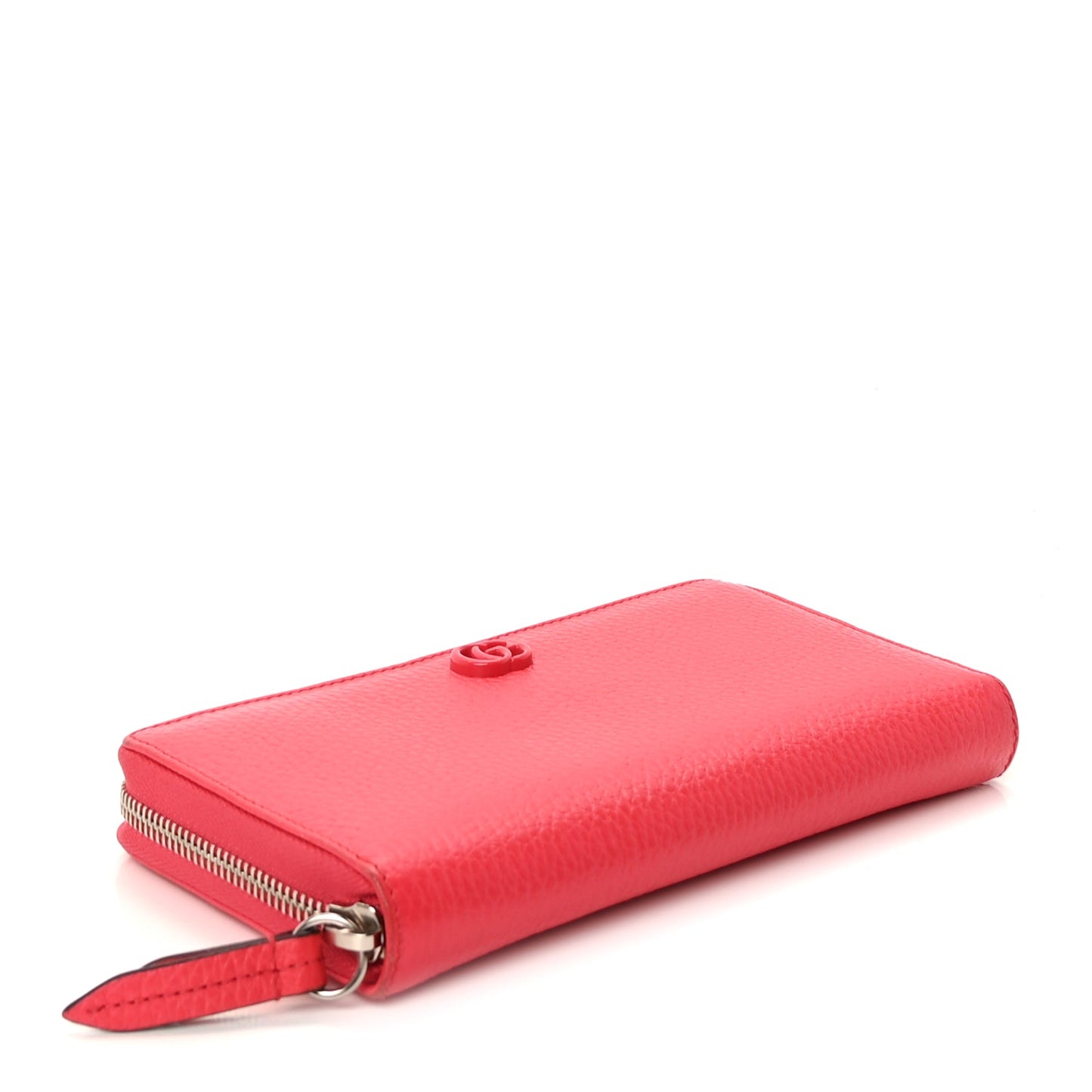 Gucci Dollar Calfskin GG Marmont Zip Around Wallet  Runway Coral