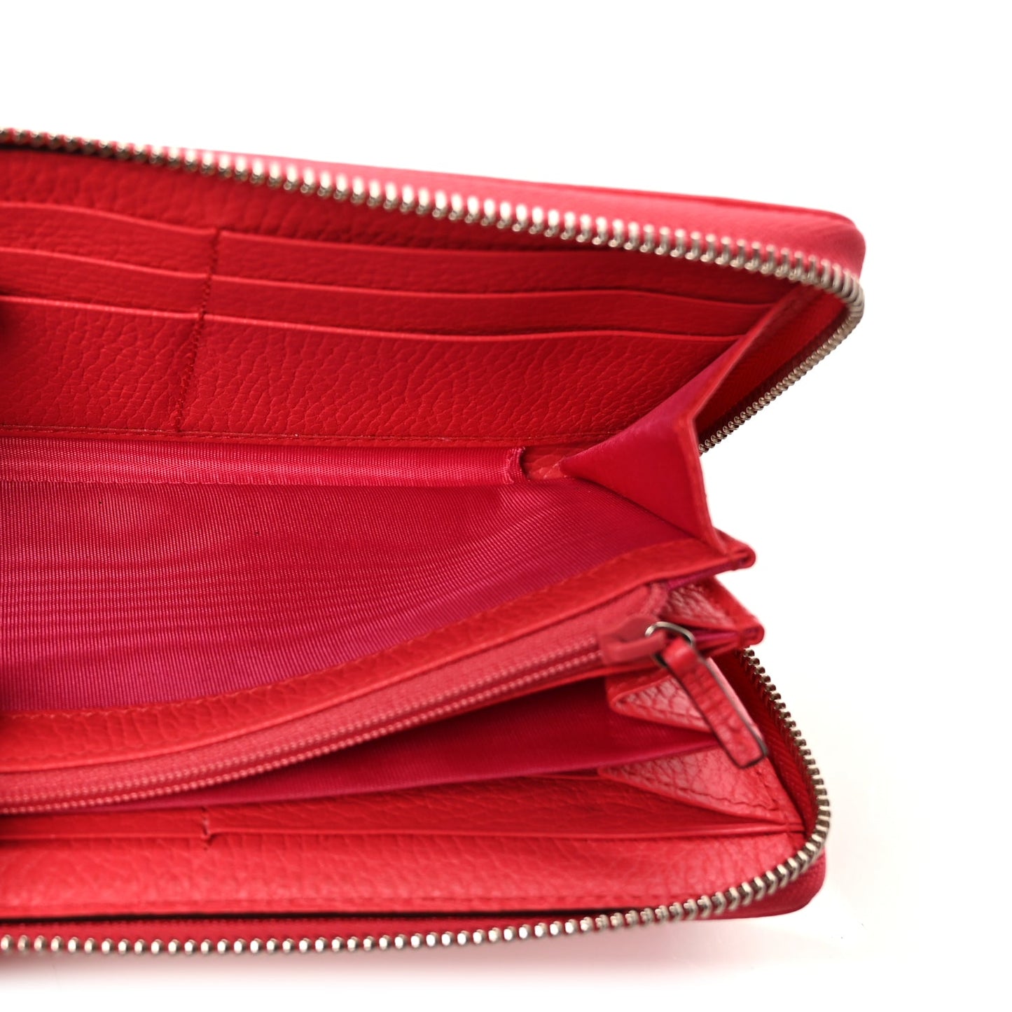 Gucci Dollar Calfskin GG Marmont Zip Around Wallet  Runway Coral