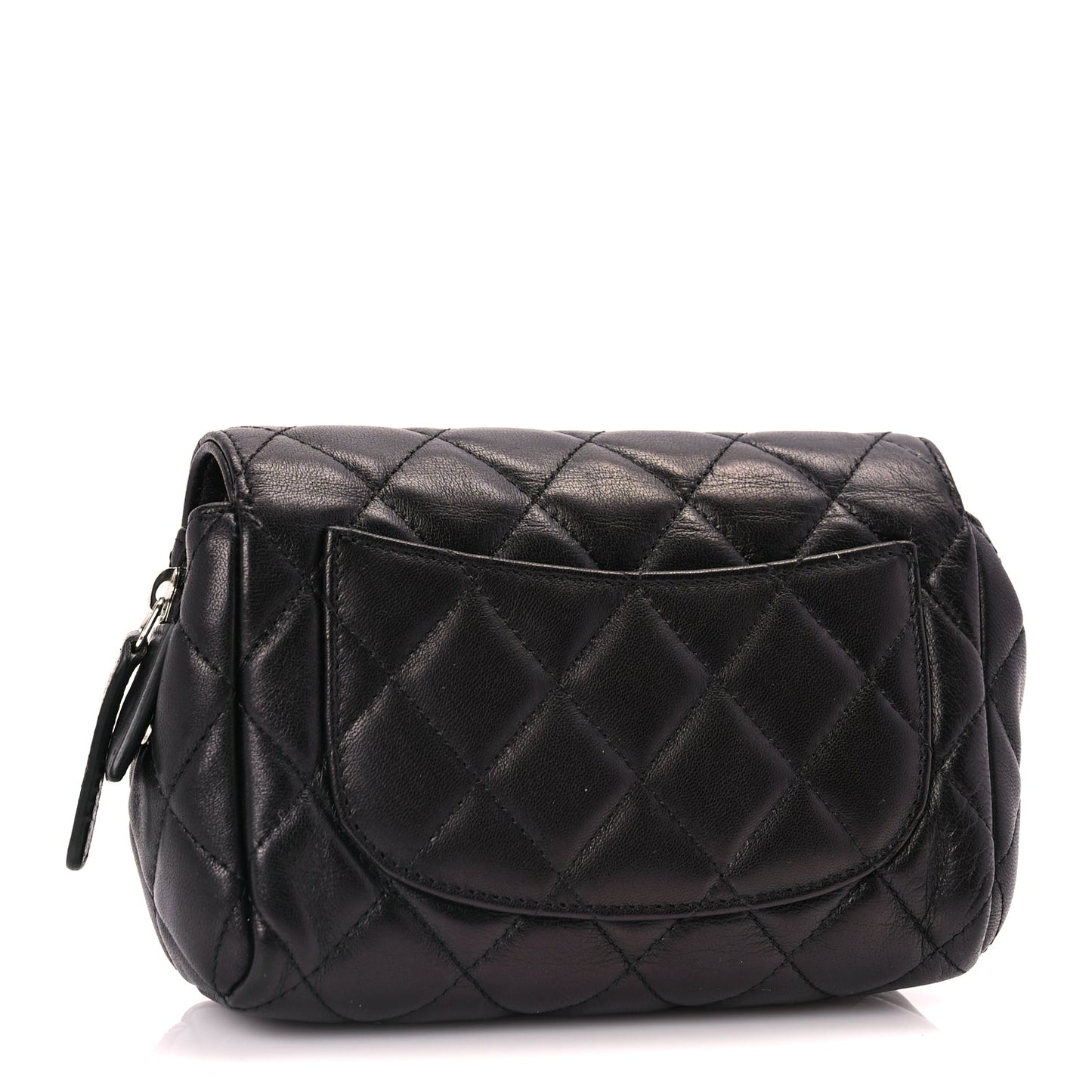 Chanel Lambskin Quilted Flap Cosmetic Case Black