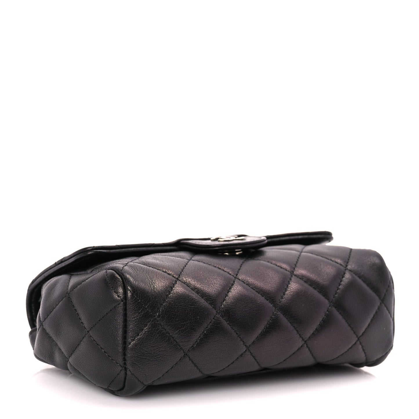 Chanel Lambskin Quilted Flap Cosmetic Case Black