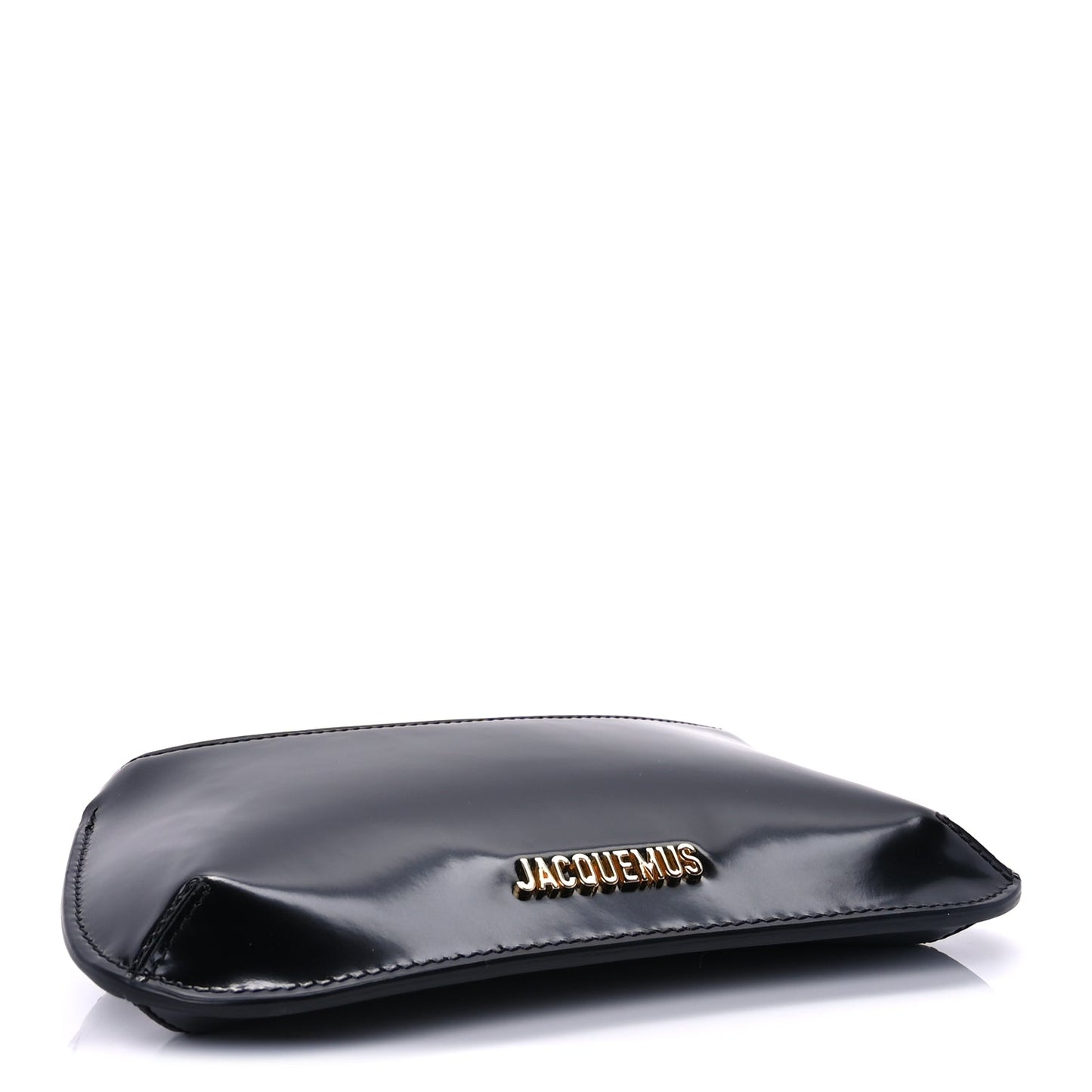 Jacquemus Glazed Calfskin The Small Bisou Chaine Shoulder Bag Black