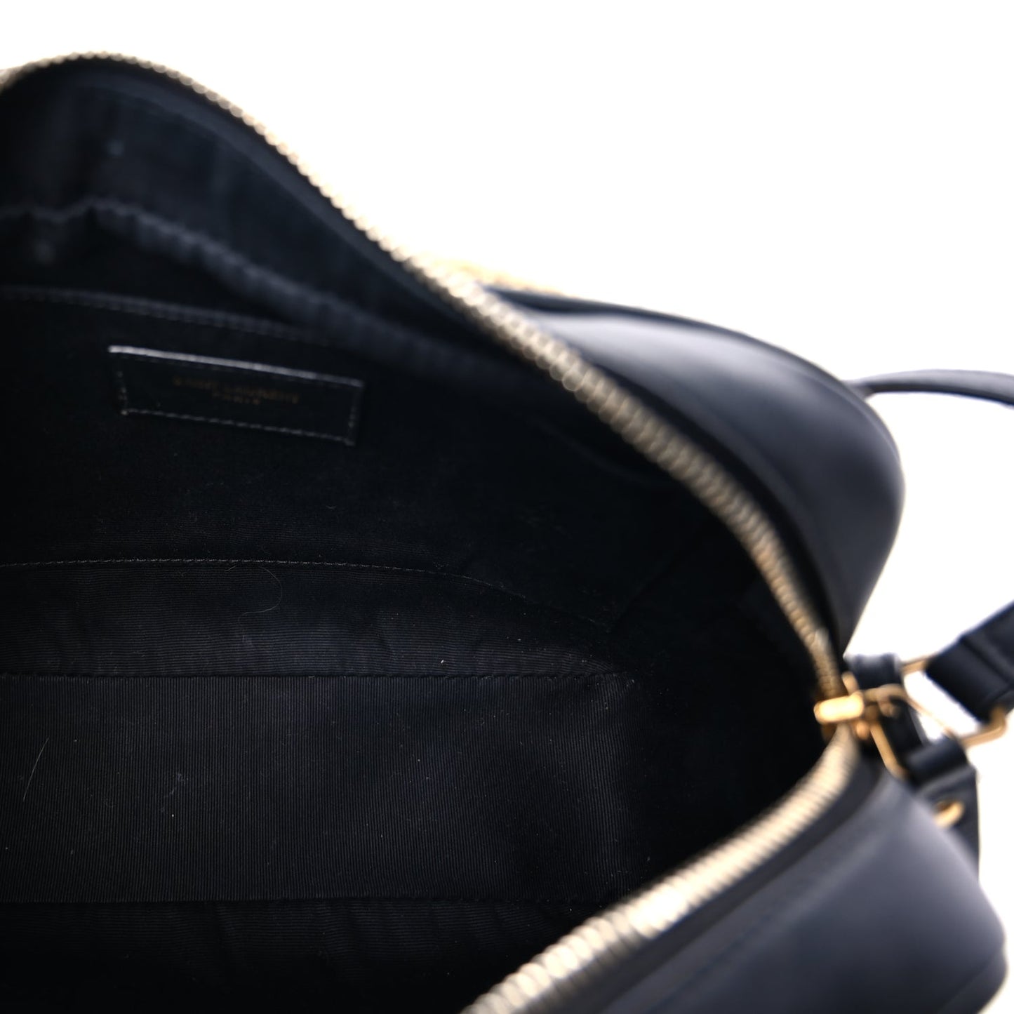 Saint Laurent Raffia Canvas Monogram Lou Camera Bag Beige Black