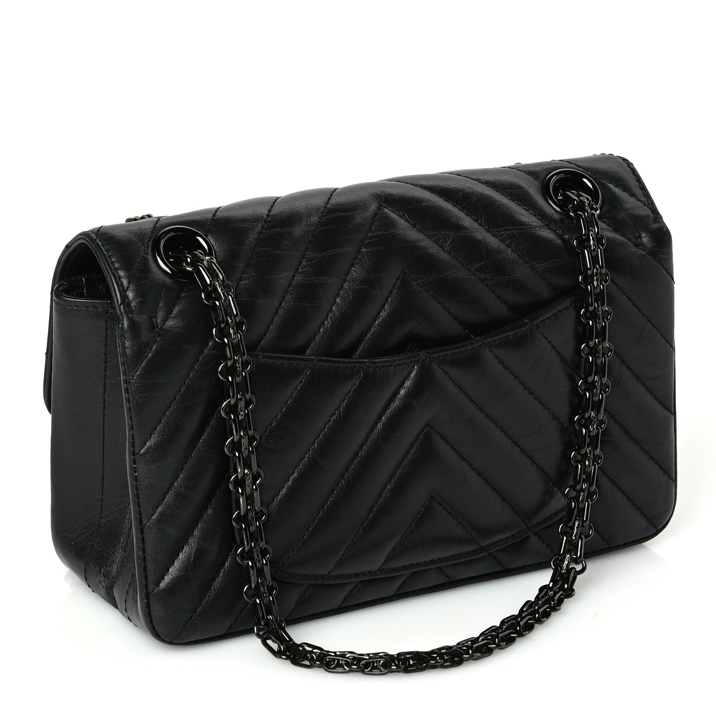 Chanel Aged Calfskin Quilted 2.55 Reissue Mini Flap So Black