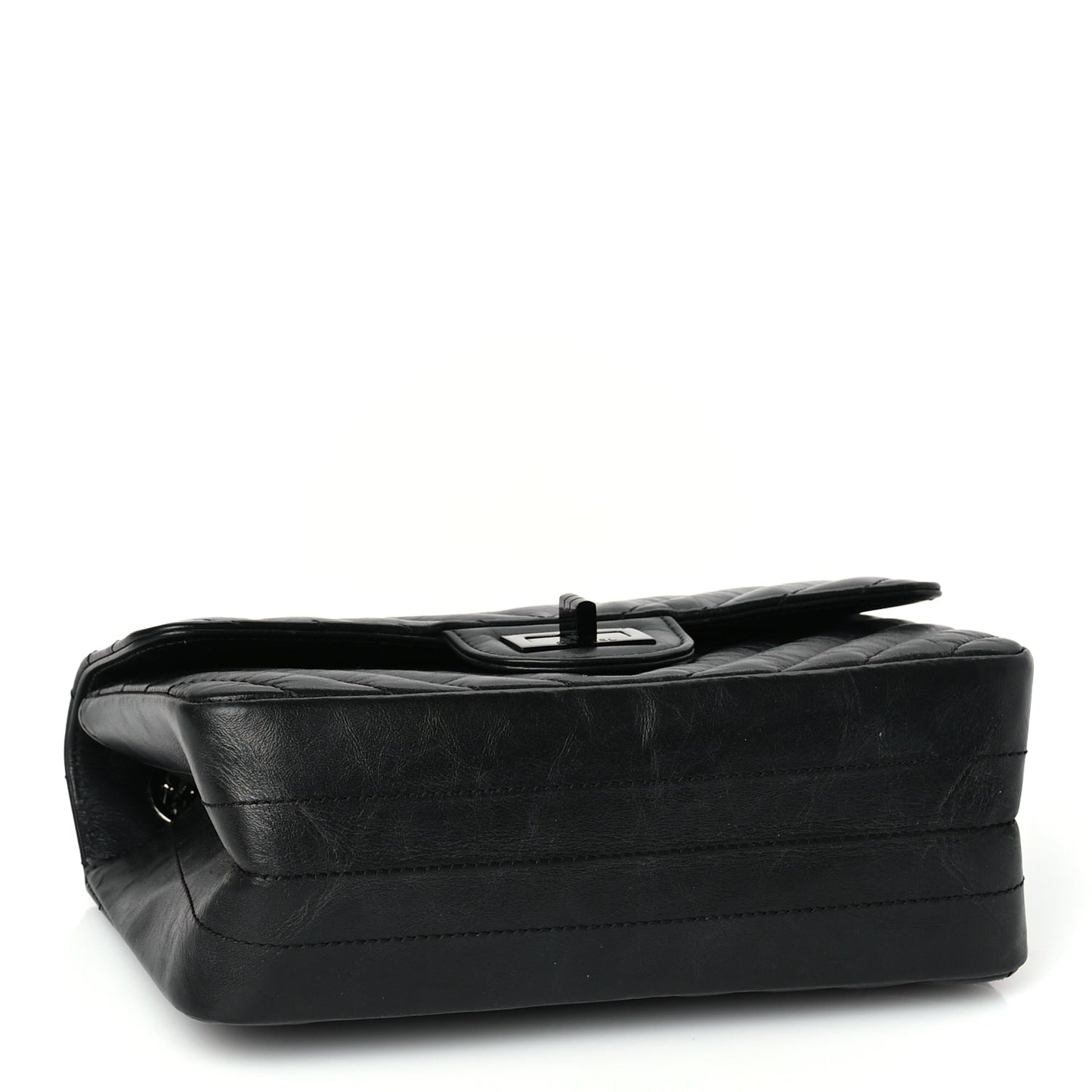 Chanel Aged Calfskin Quilted 2.55 Reissue Mini Flap So Black