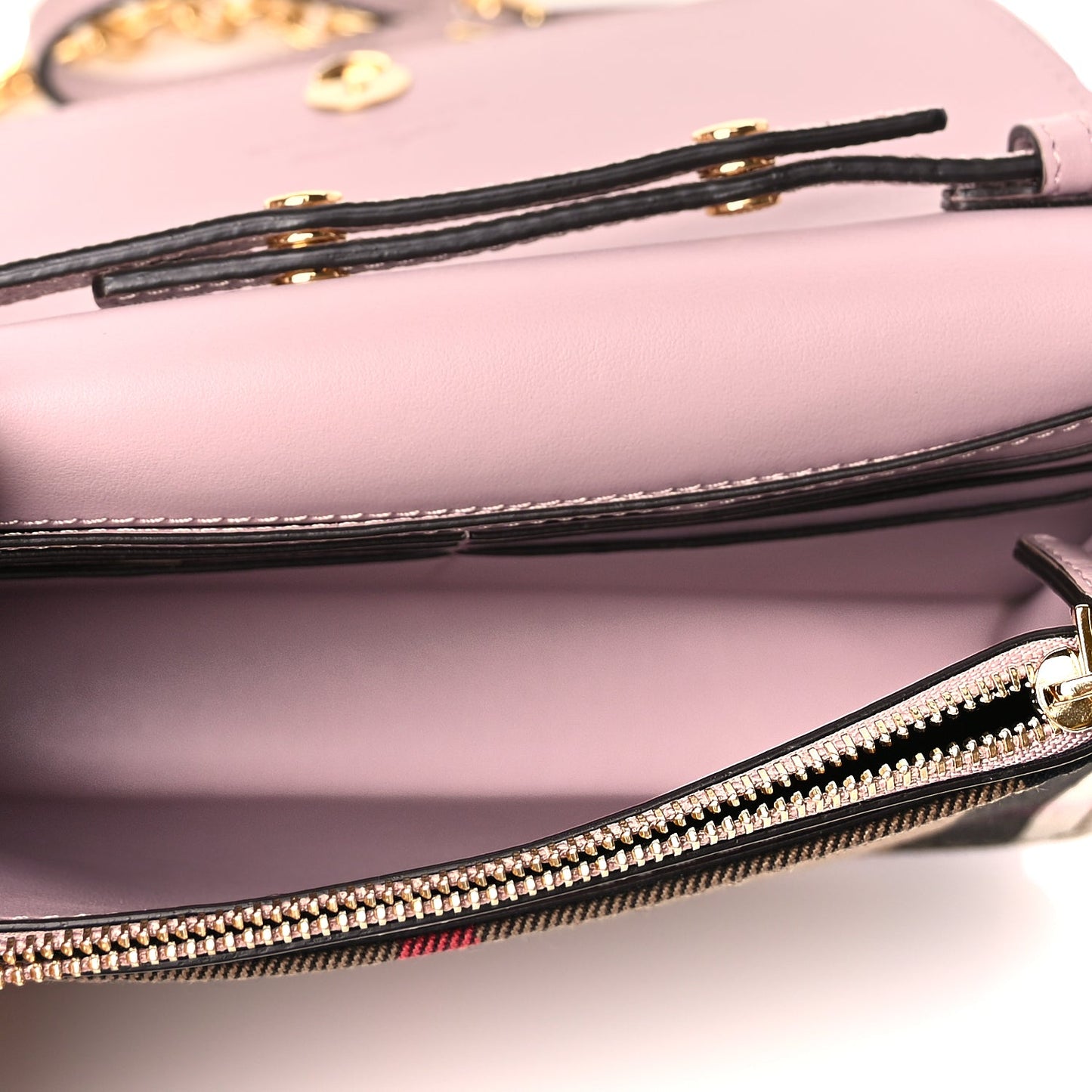 Burberry Derby Calfskin House Check Mini Hampshire Crossbody Pale Orchid
