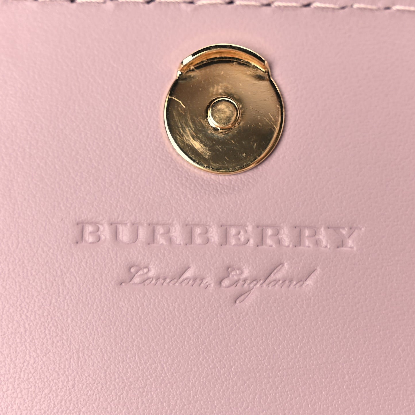 Burberry Derby Calfskin House Check Mini Hampshire Crossbody Pale Orchid