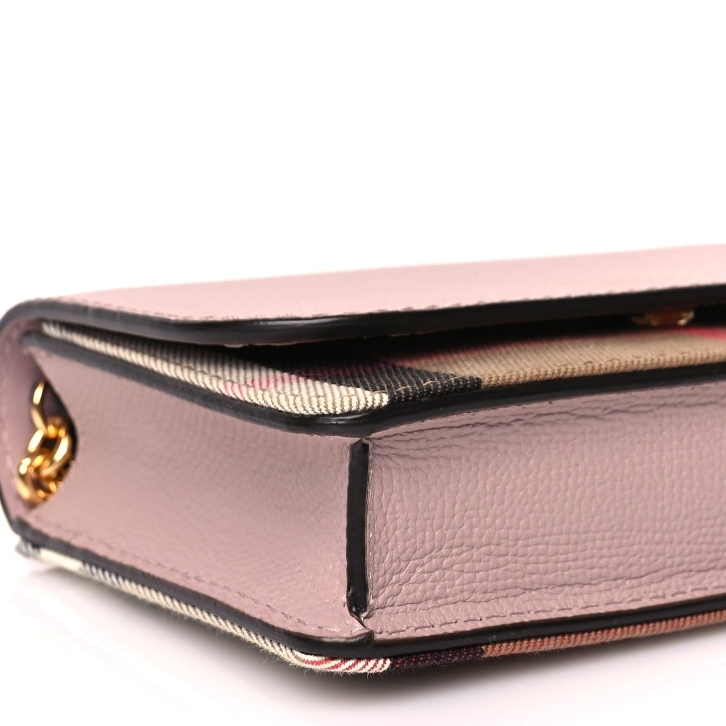 Burberry Derby Calfskin House Check Mini Hampshire Crossbody Pale Orchid