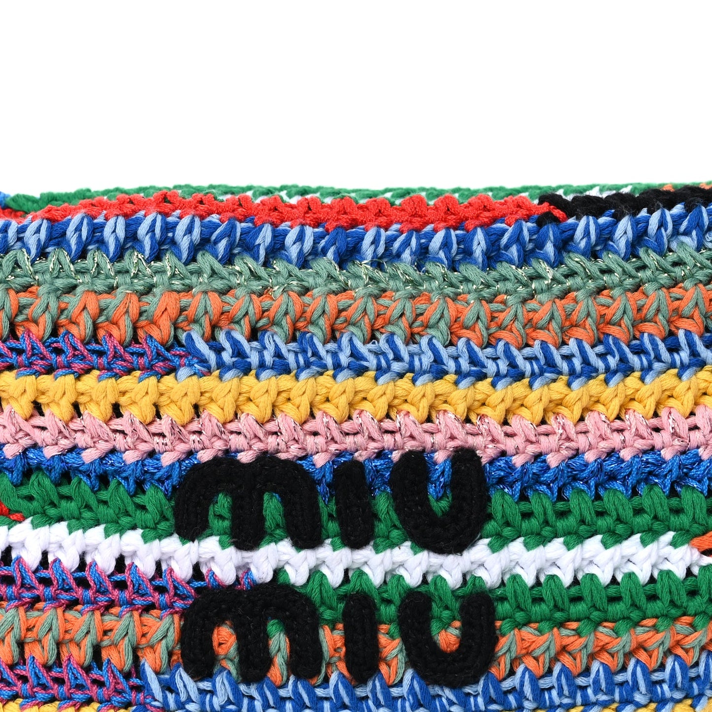 Miu Miu Fabric Crochet Pouch  Multicolor