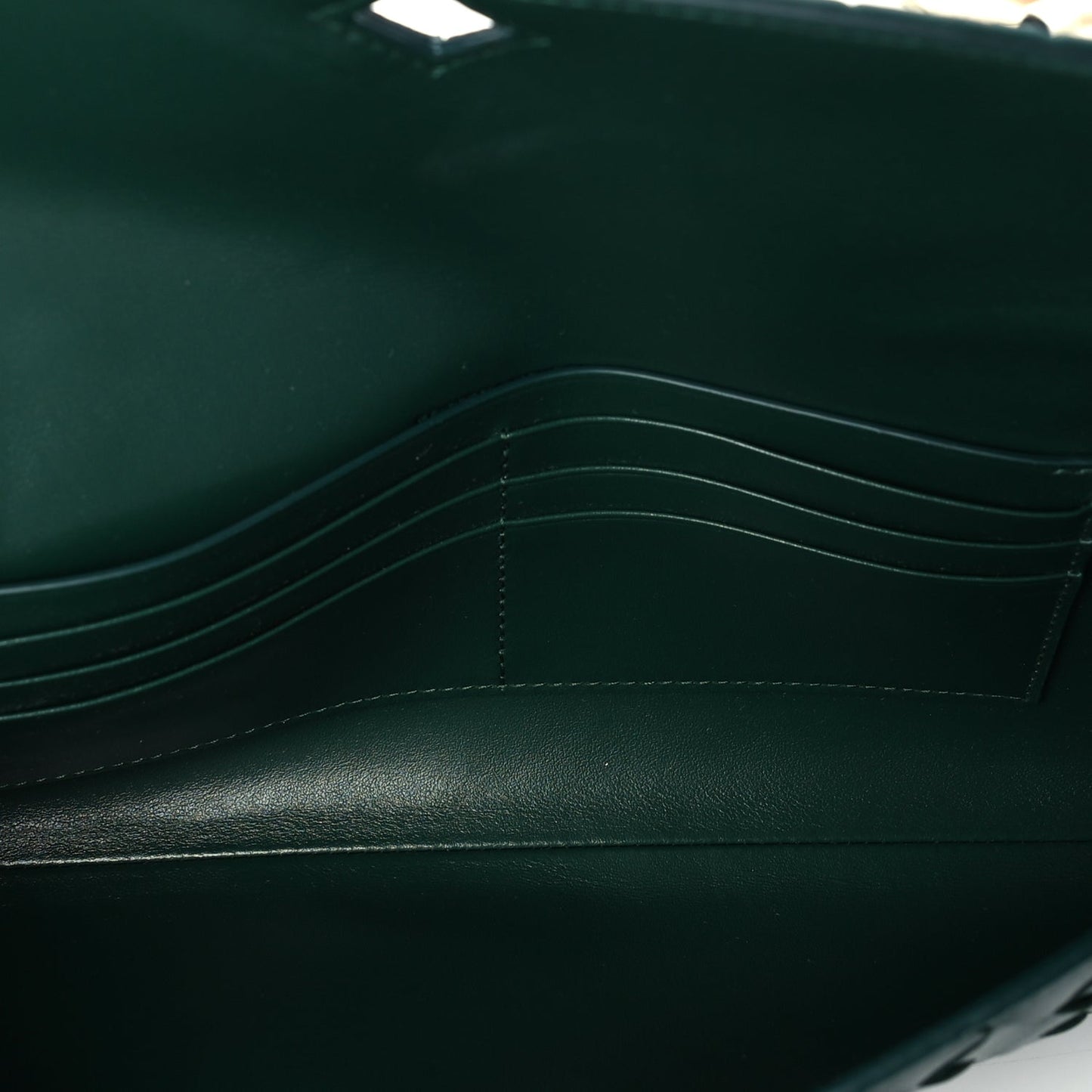 Bottega Veneta Nappa Intrecciato Long Andiamo Top Handle Clutch  Emerald Green