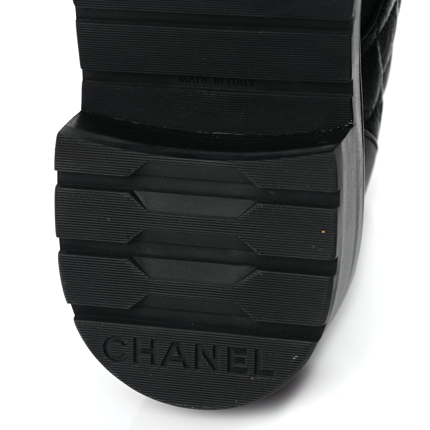 Chanel Shiny Goatskin Calfskin Quilted Lace Up Combat Boots 40 Black