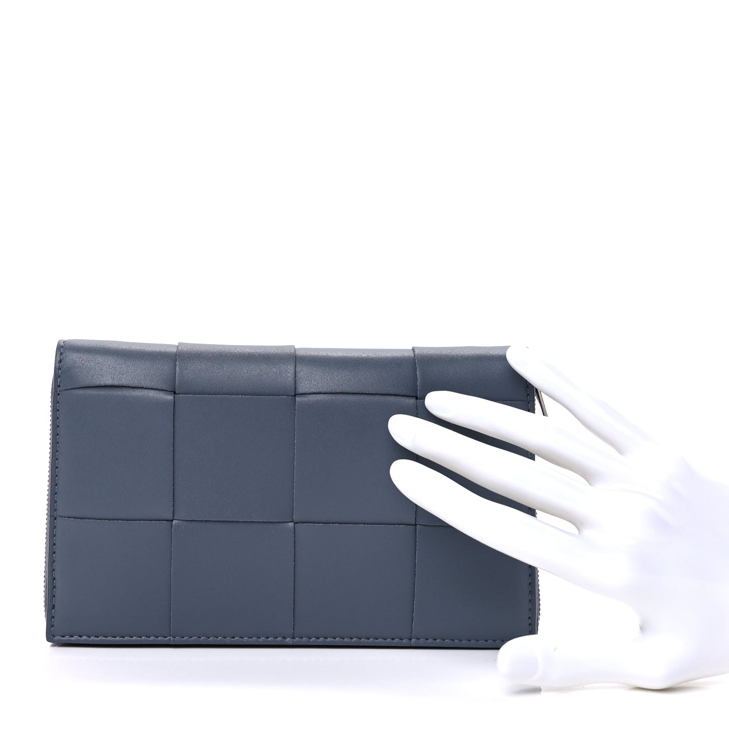 Bottega Veneta Nappa Maxi Intrecciato Zip Around Wallet Thunder