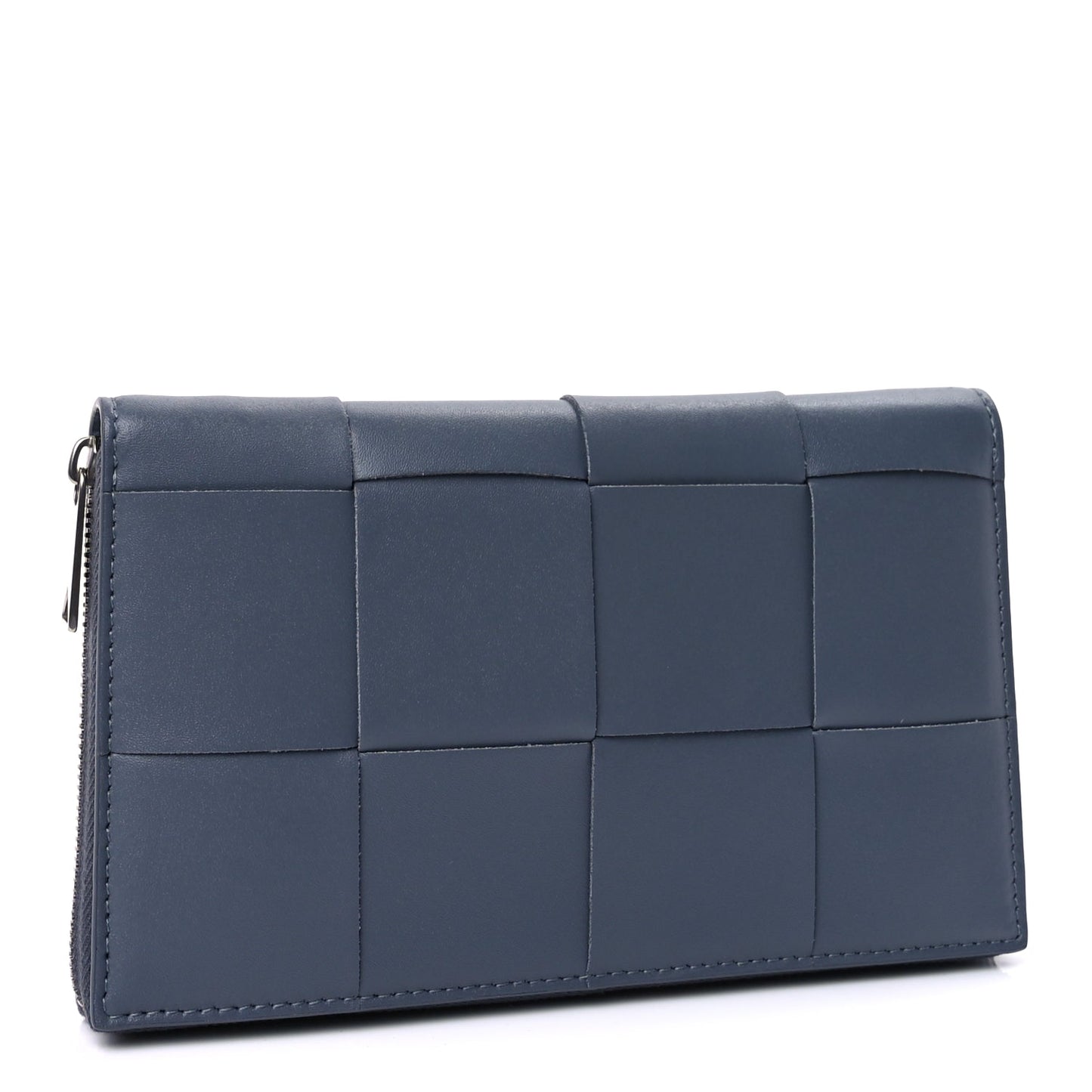 Bottega Veneta Nappa Maxi Intrecciato Zip Around Wallet Thunder