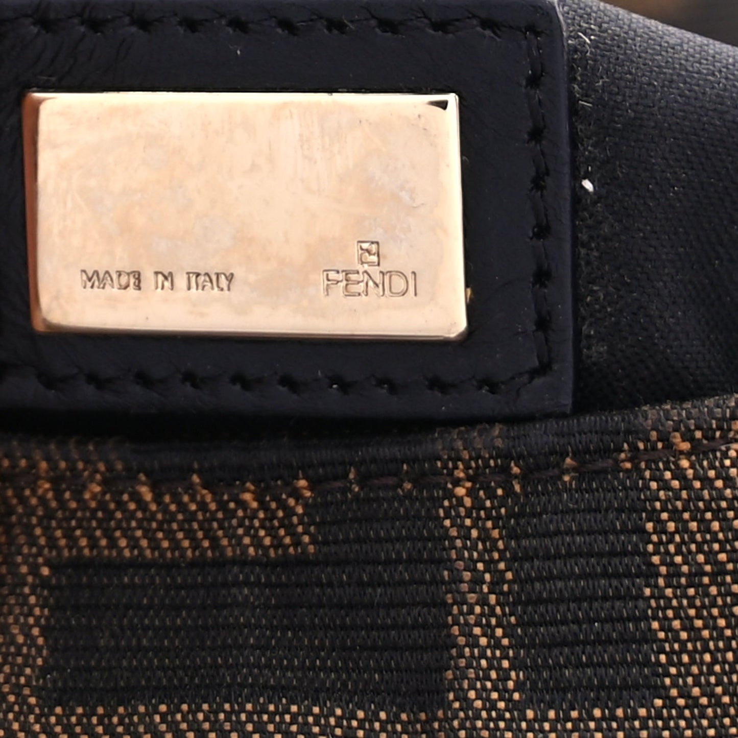 Fendi Zucca Small Chef Shoulder Bag  Tobacco Black