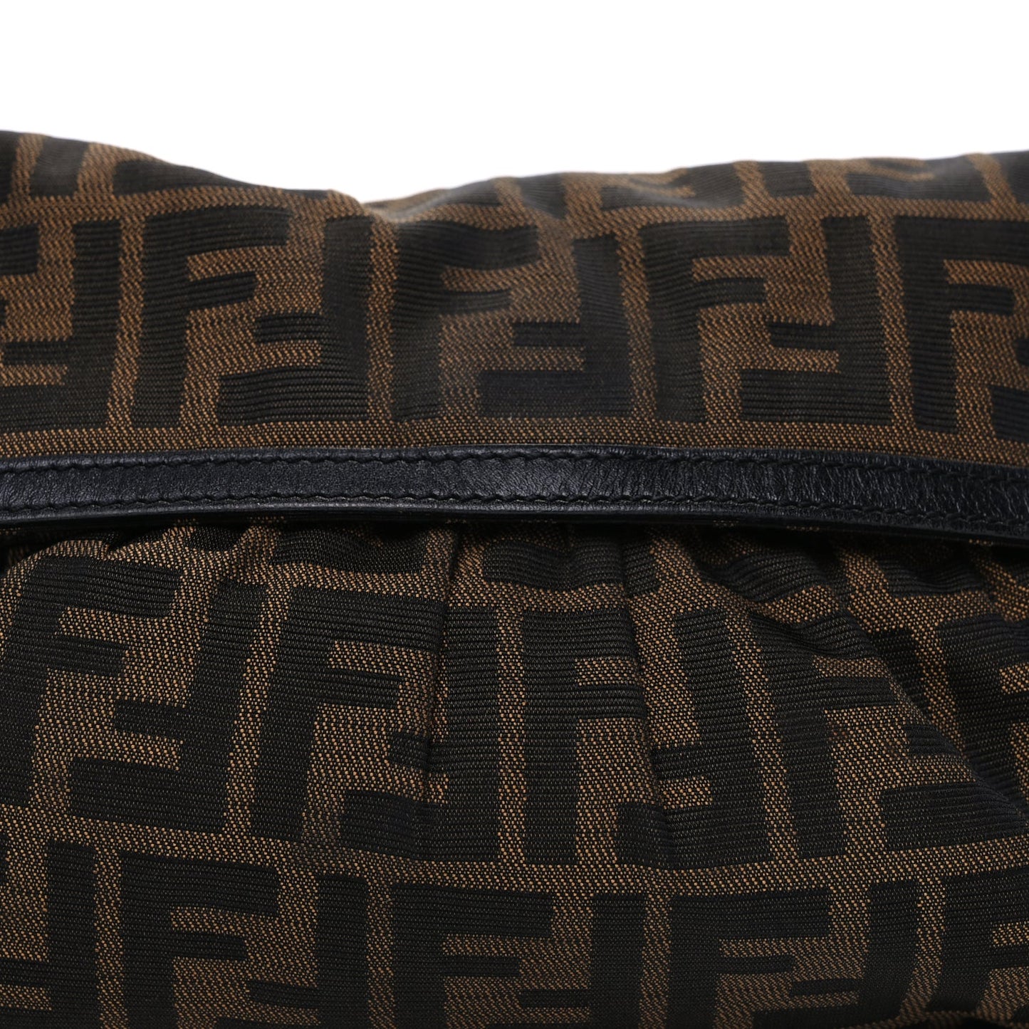 Fendi Zucca Small Chef Shoulder Bag  Tobacco Black