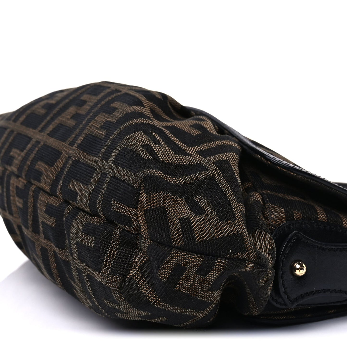 Fendi Zucca Small Chef Shoulder Bag  Tobacco Black