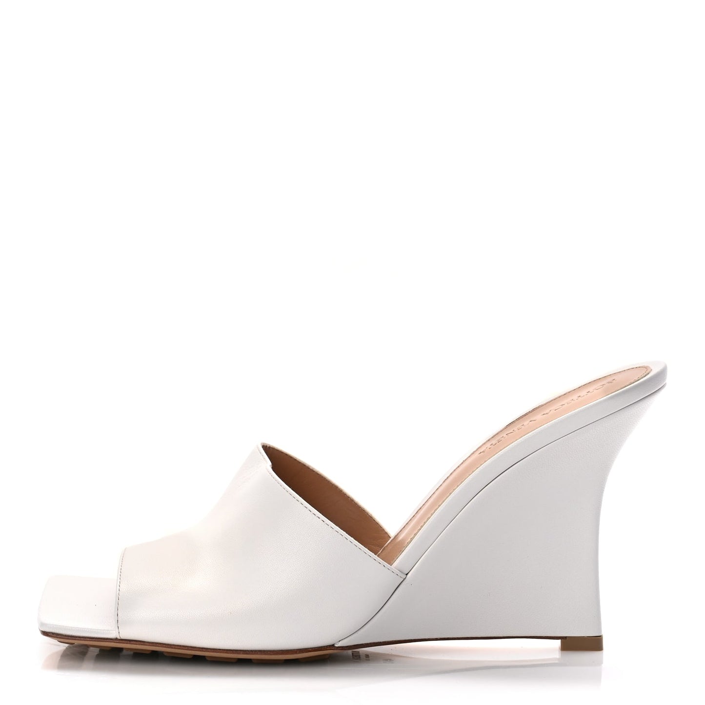 Bottega Veneta Lambskin Stretch Wedge 90mm Sandals 40 Optic White