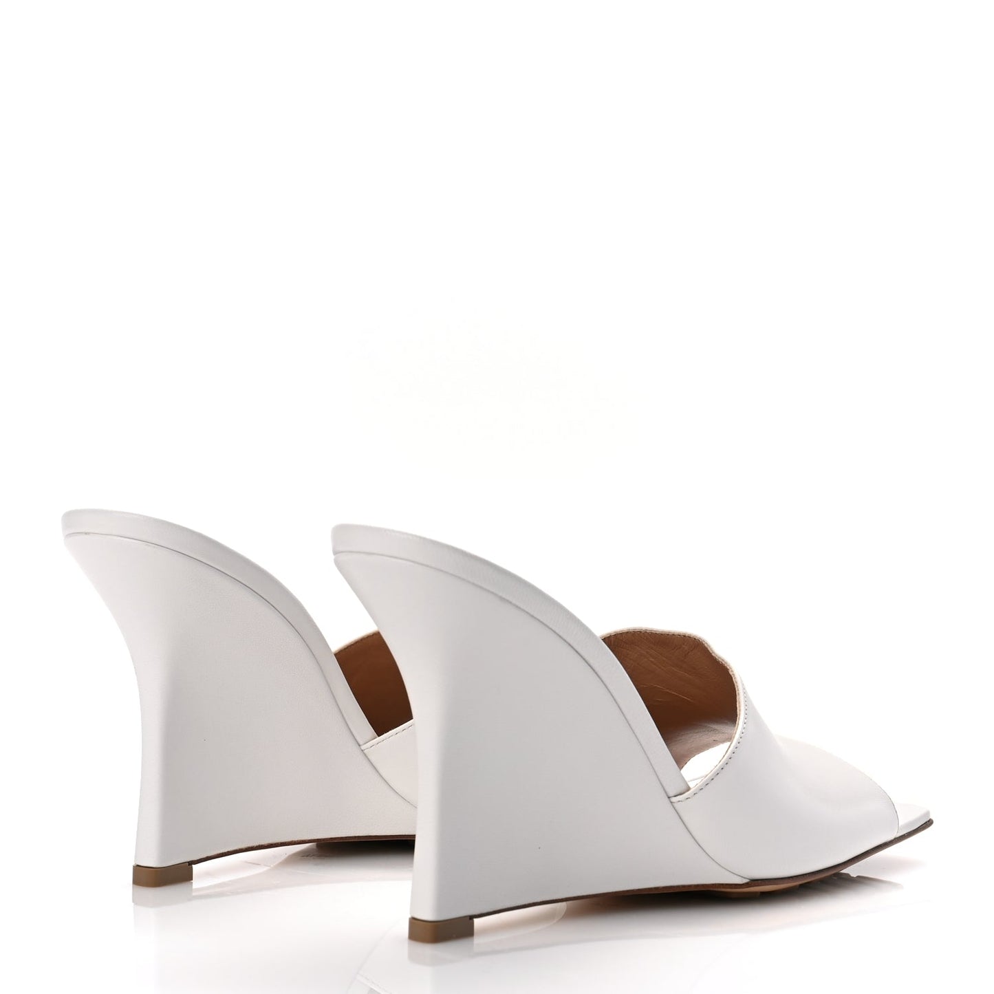 Bottega Veneta Lambskin Stretch Wedge 90mm Sandals 40 Optic White