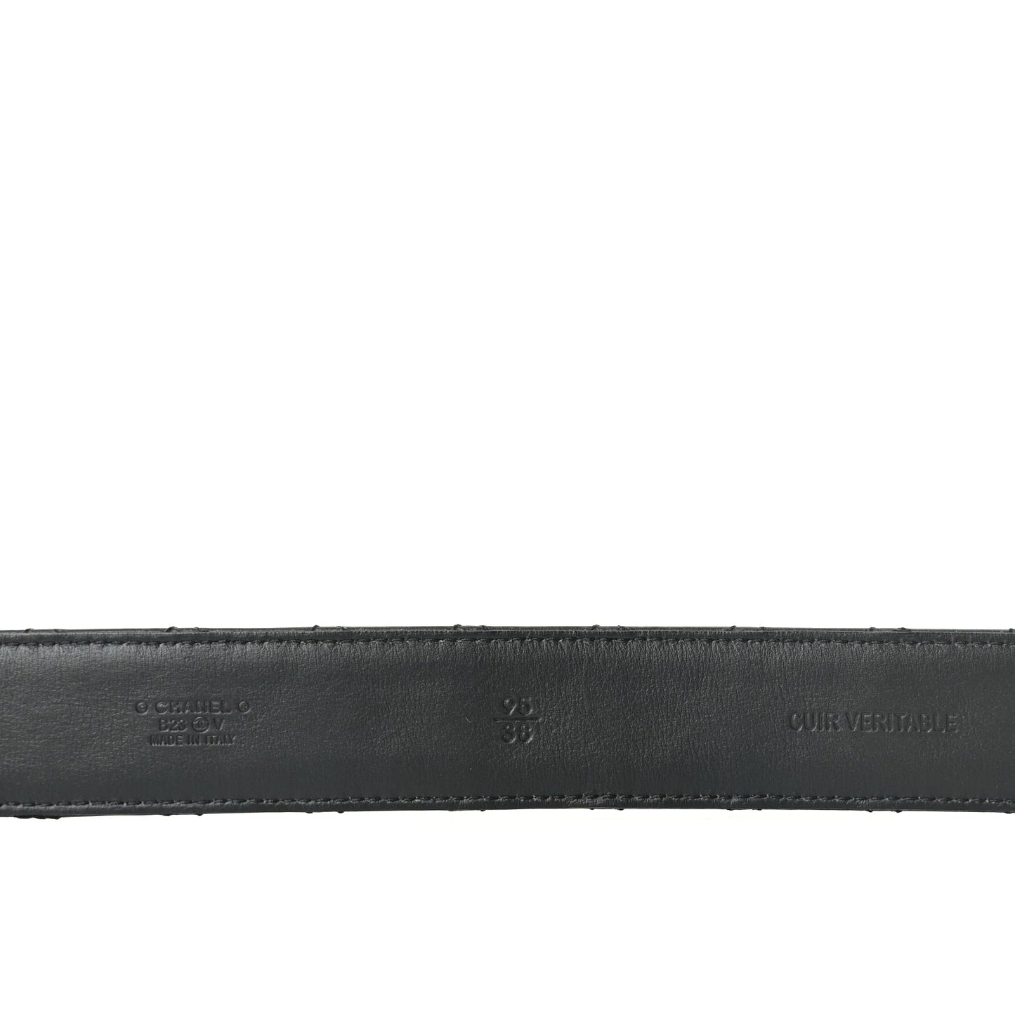 Chanel Calfskin Quilted CC Chain Belt 95 38 Black
