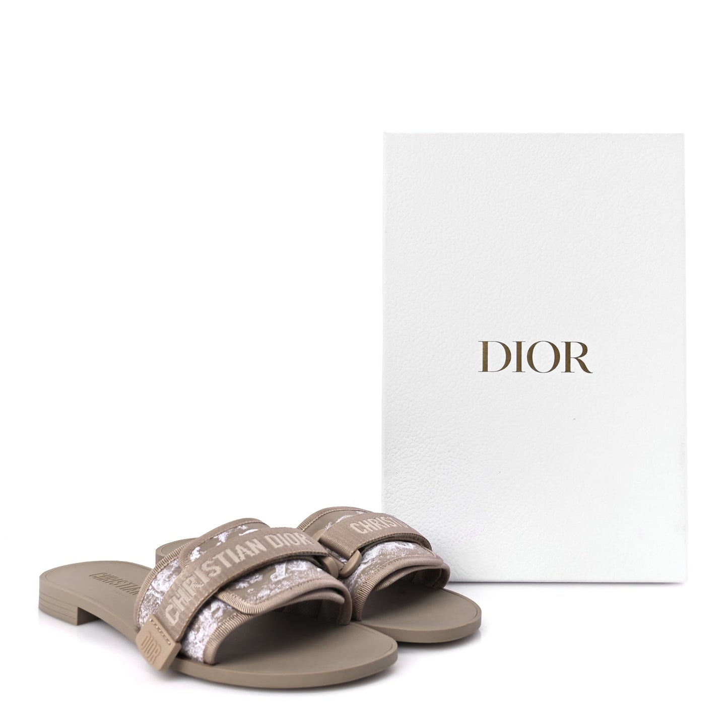 Christian Dior Cotton Toile De Jouy Dioriviera Dio(r)evolution Slide 40 Beige