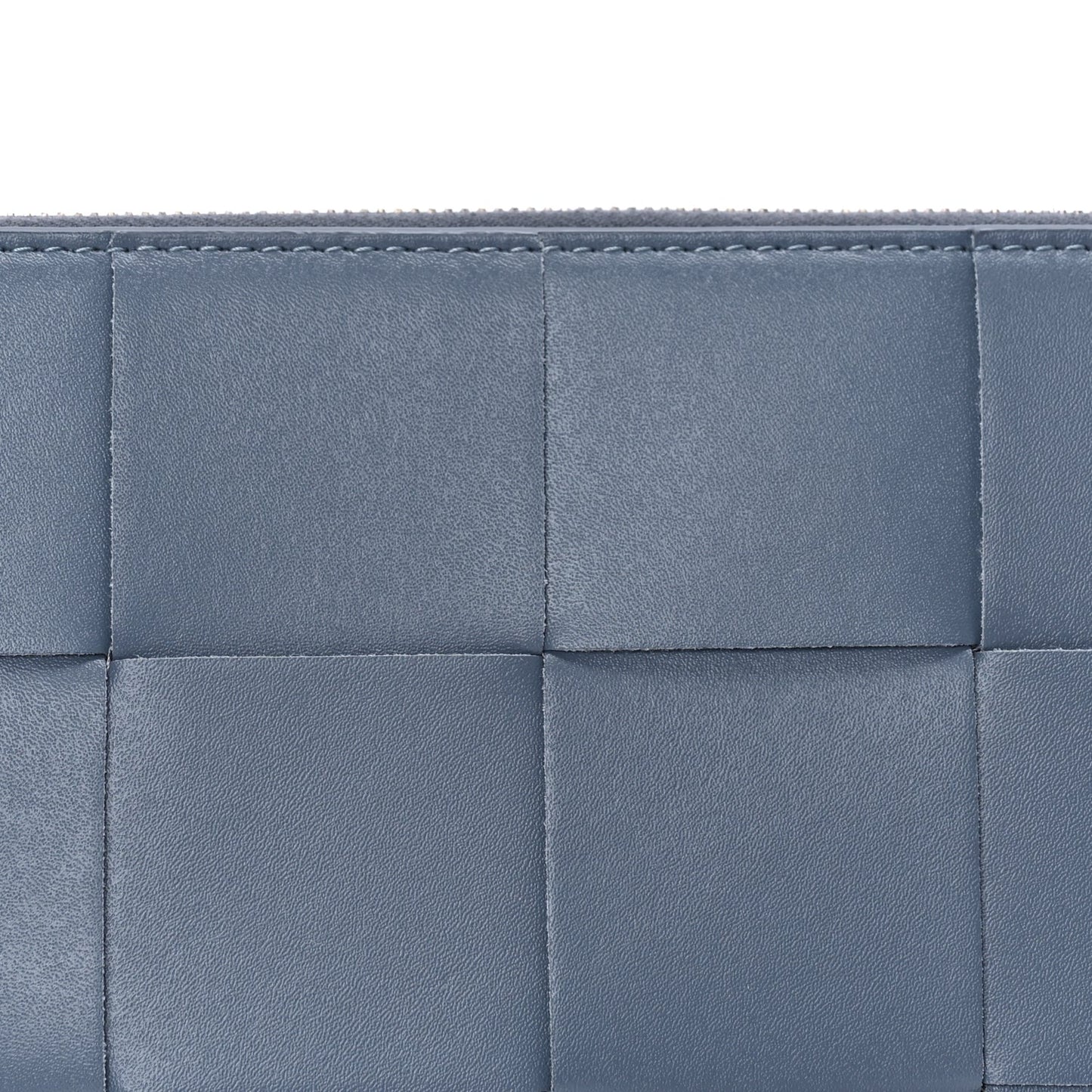 Bottega Veneta Calfskin Maxi Intrecciato Zip Around Wallet Thunder