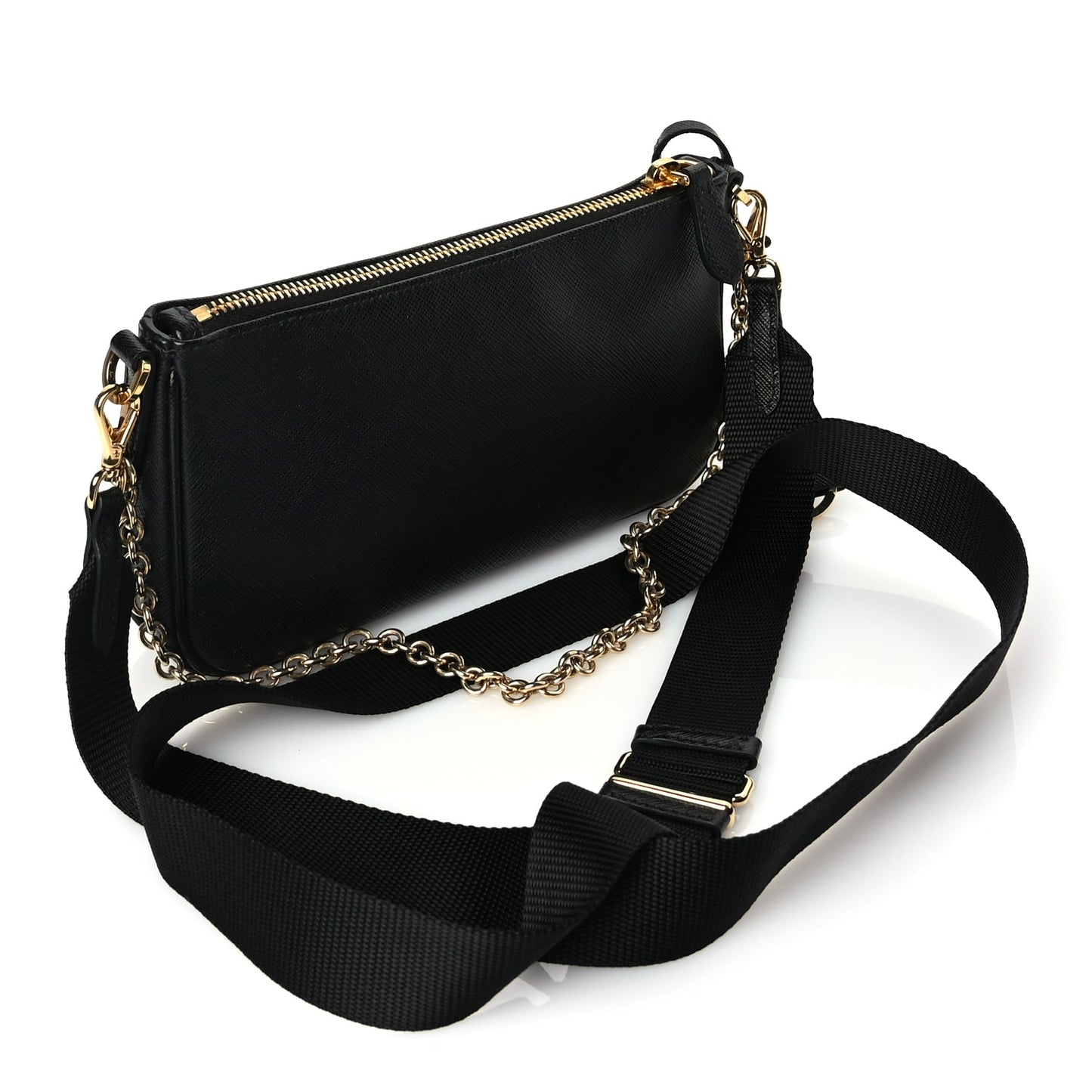 Prada Saffiano Lux Re-Edition 2000 Shoulder Bag Black