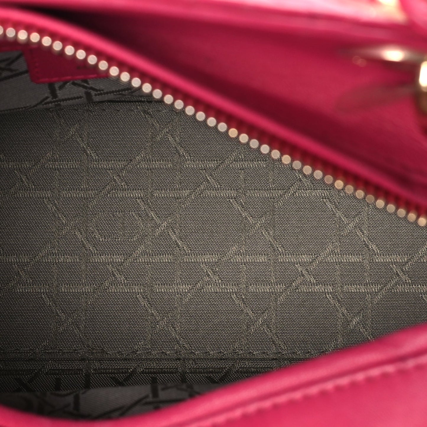 Christian Dior Lambskin Cannage Medium Lady Dior  Fuchsia