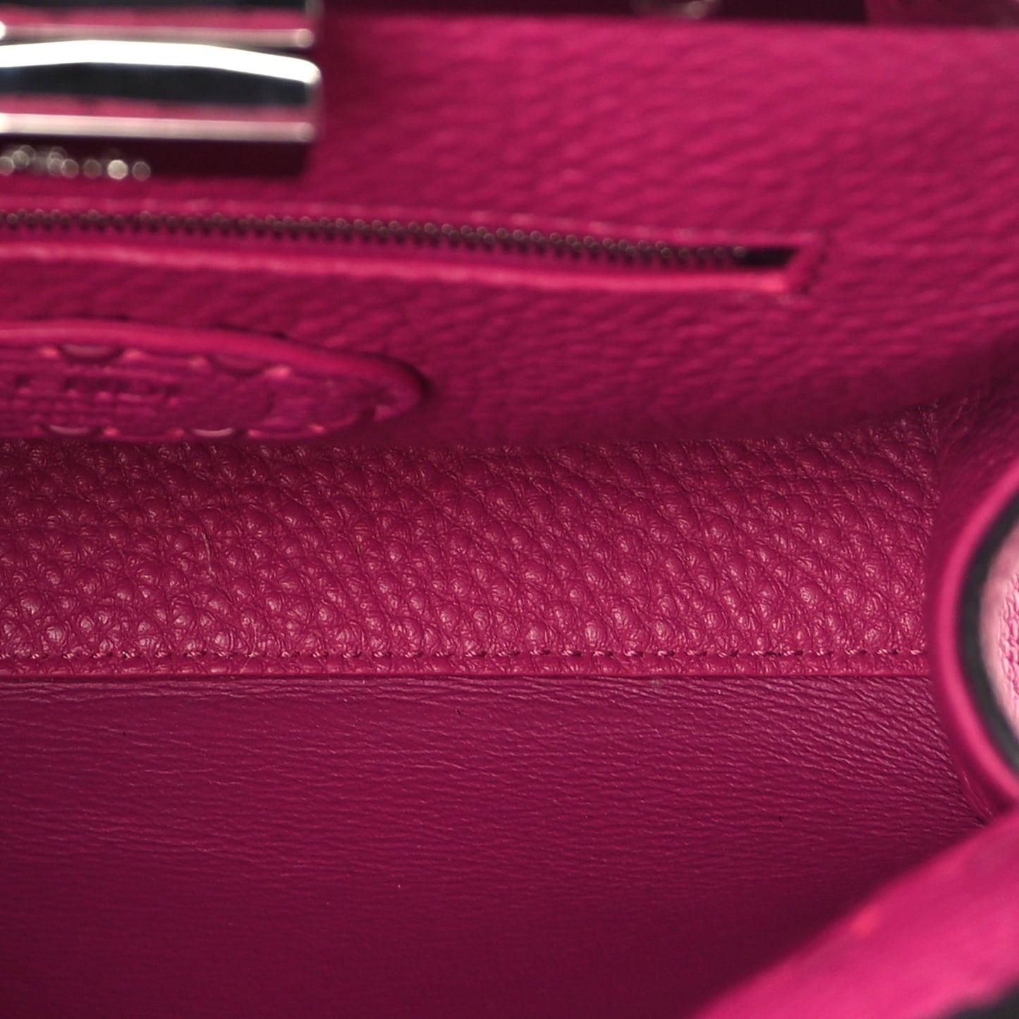 Fendi Cuoio Romano Selleria Mini Peekaboo Iconic Satchel Fuxia