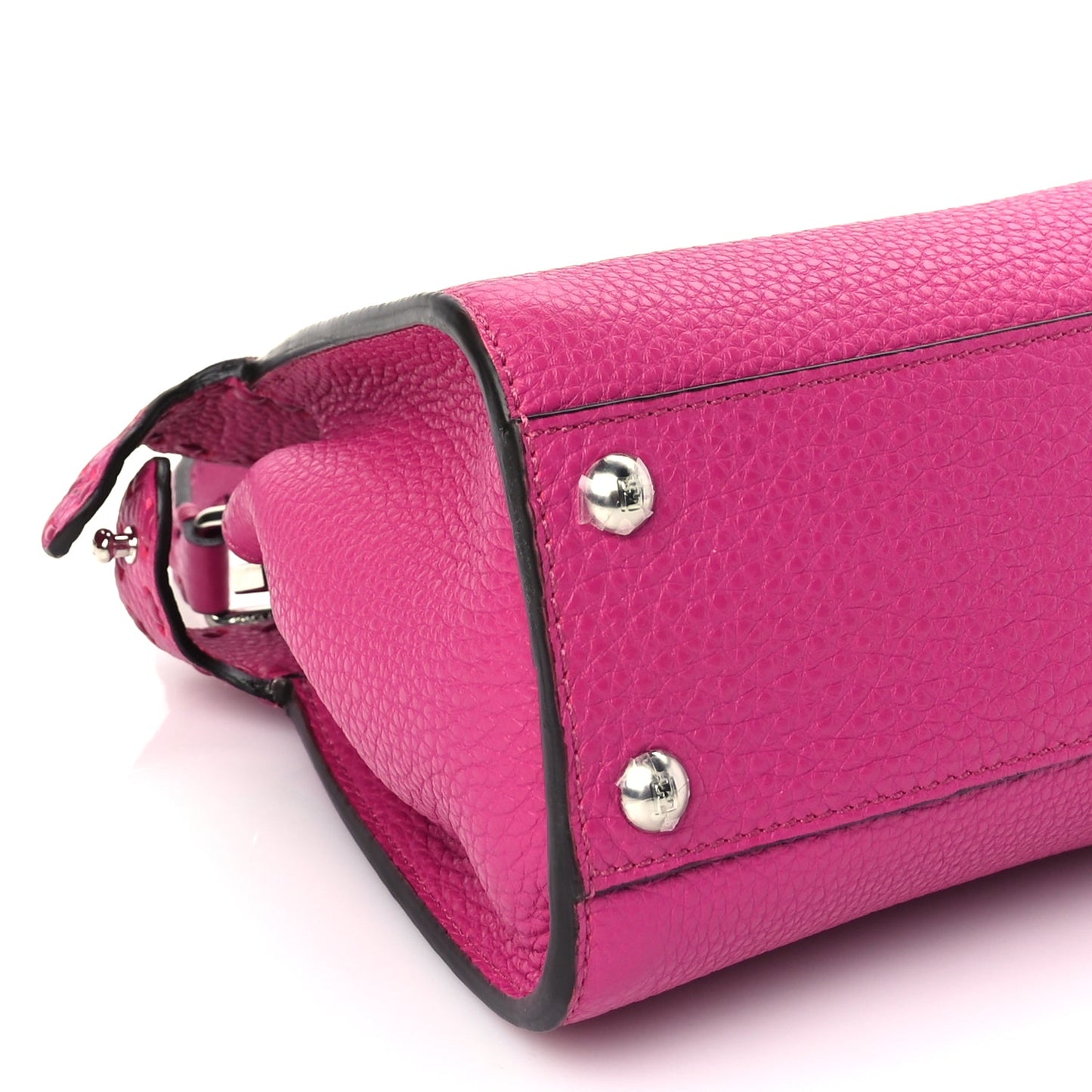 Fendi Cuoio Romano Selleria Mini Peekaboo Iconic Satchel Fuxia