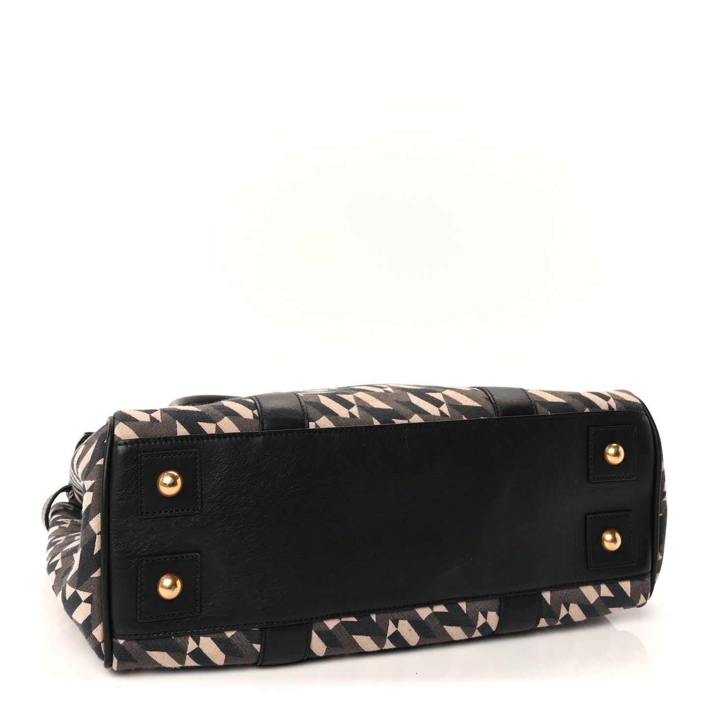 Mulberry Monogram Smooth Calfskin Canvas Print Bayswater  Black