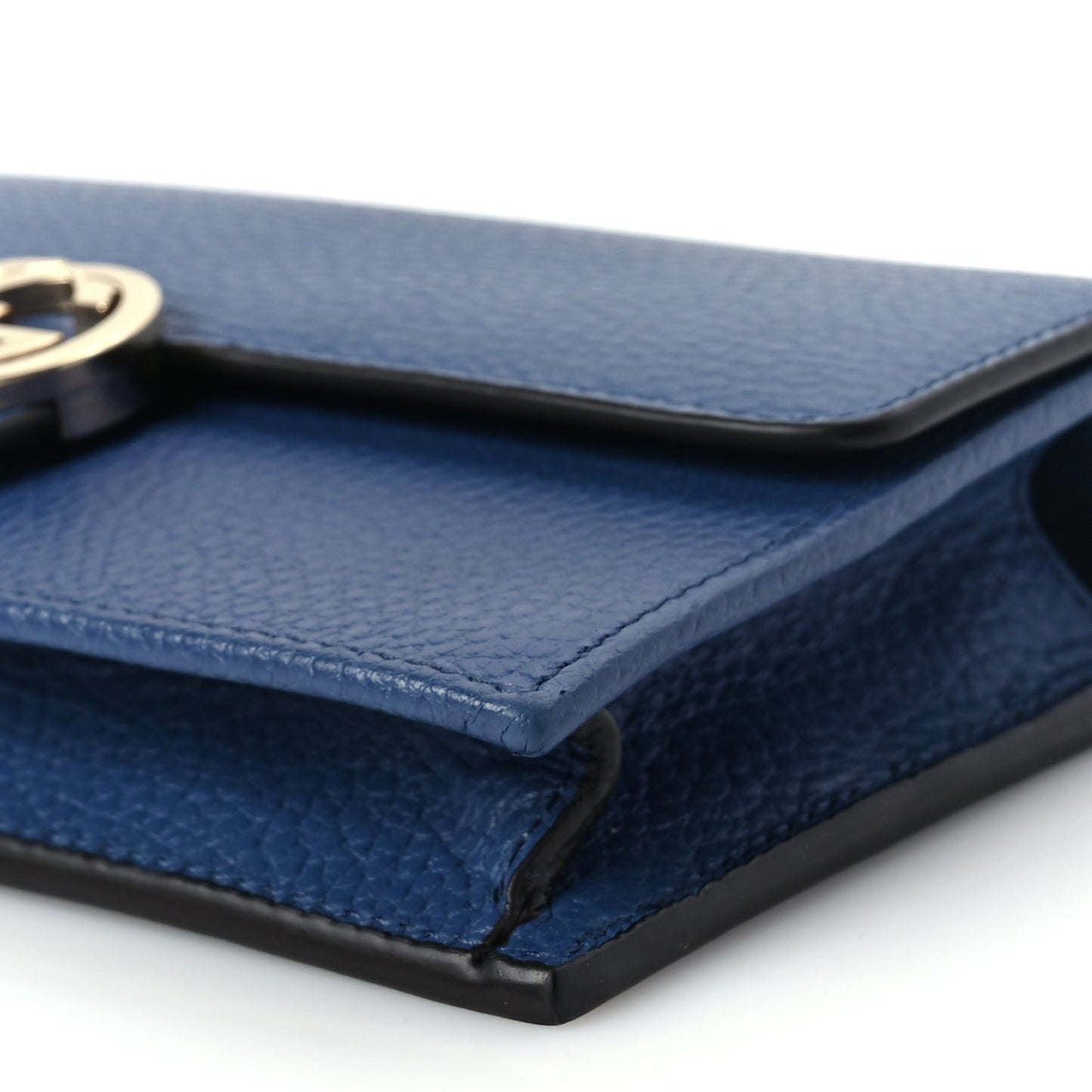 Gucci Dollar Calfskin Interlocking G Chain Wallet  Caspian