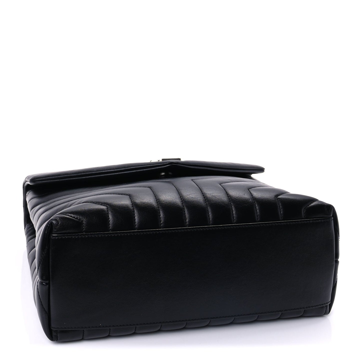 Saint Laurent Calfskin Y Quilted Monogram Medium Loulou Chain Satchel Black