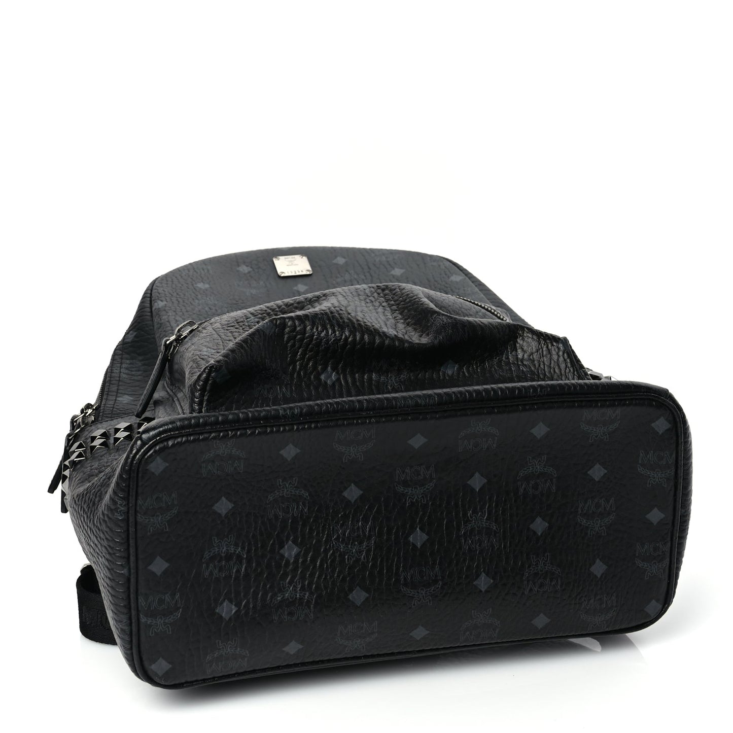 MCM Visetos Medium Side Studs Stark Backpack Black