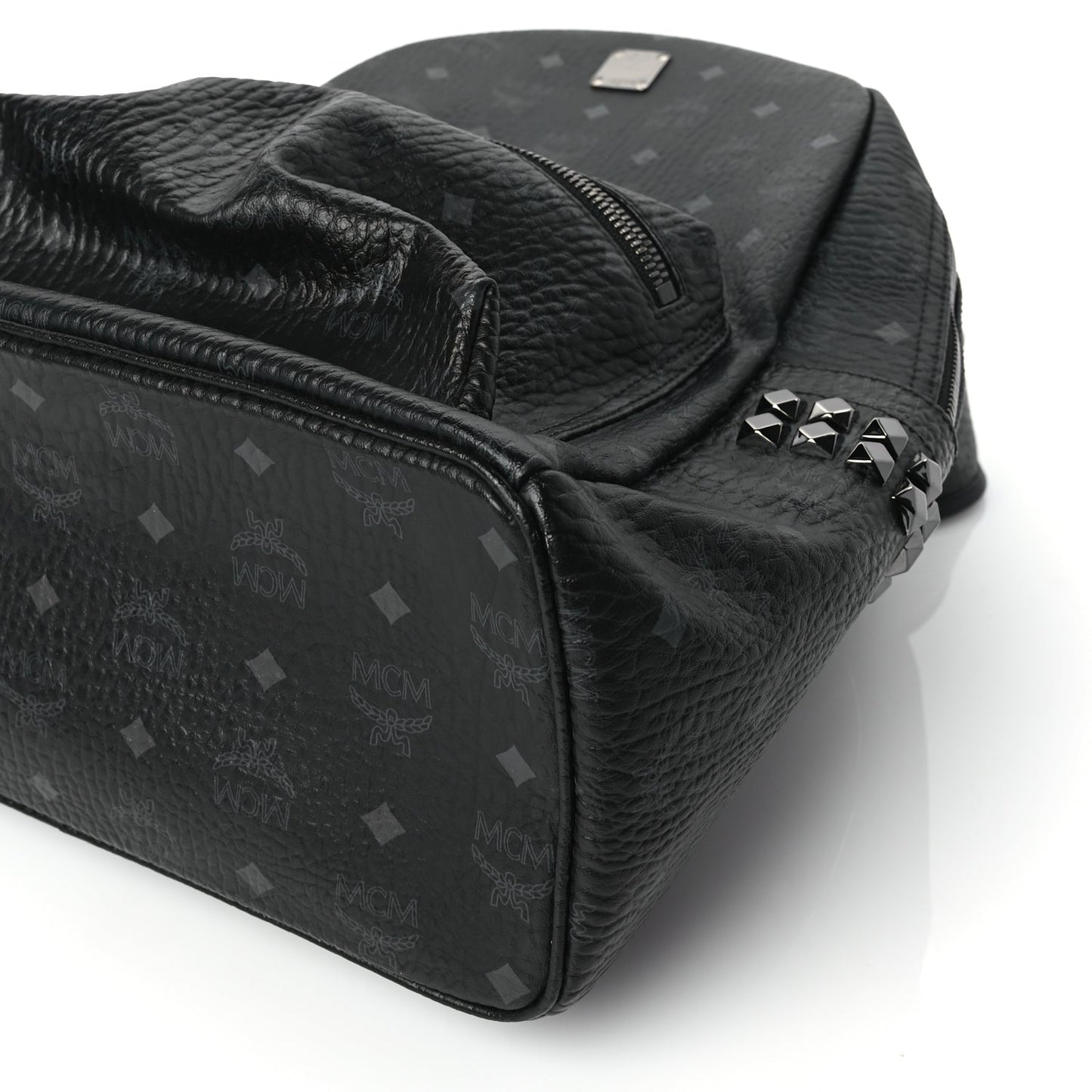 MCM Visetos Medium Side Studs Stark Backpack Black