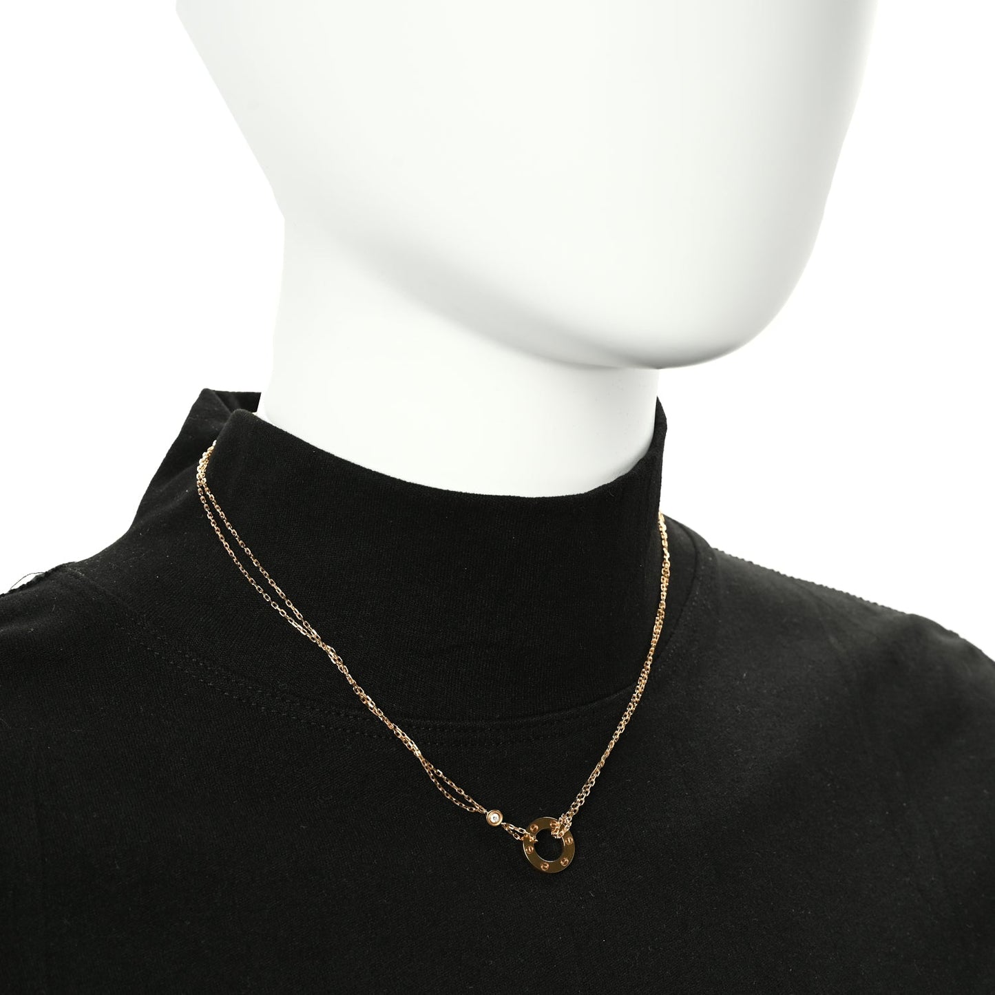Cartier 18K Yellow Gold 2 Diamond LOVE Necklace