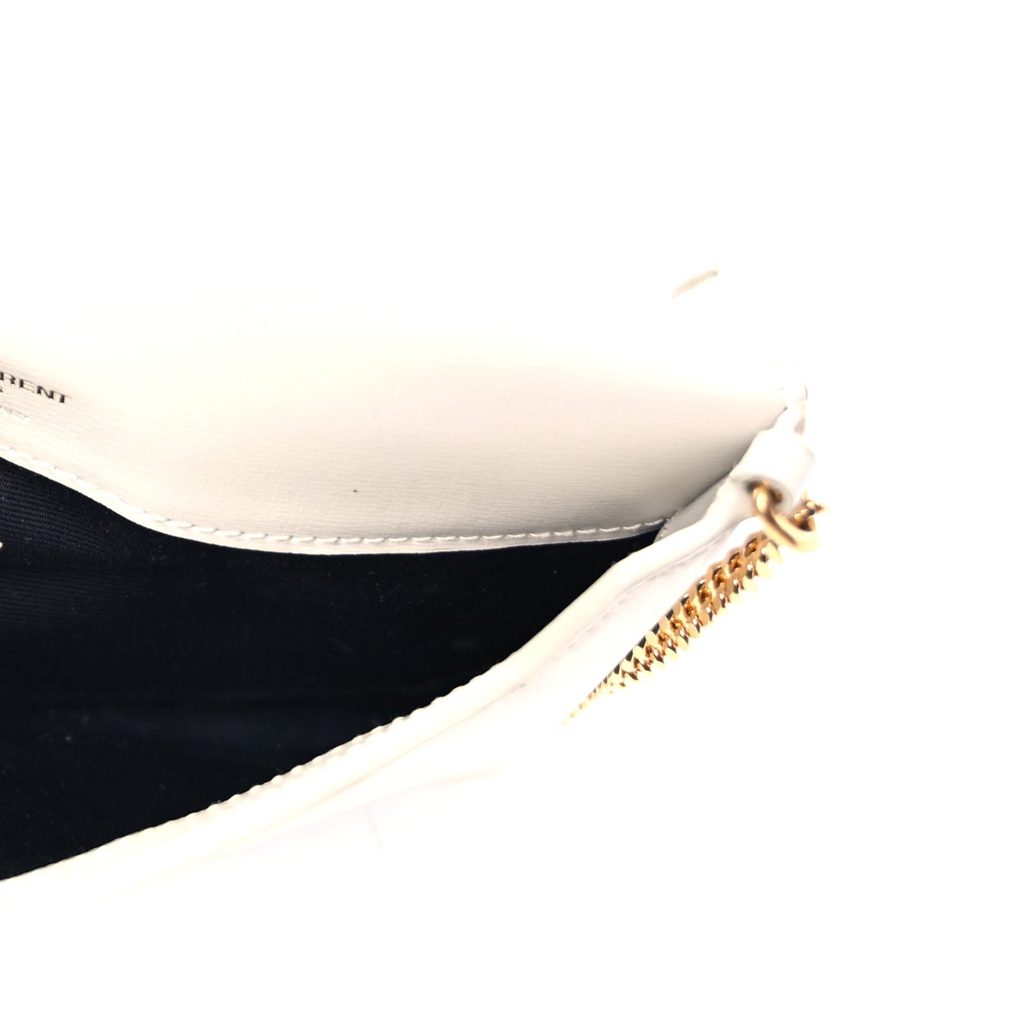 Saint Laurent Smooth Calfskin Monogram Phone Holder Crossbody Crema Soft