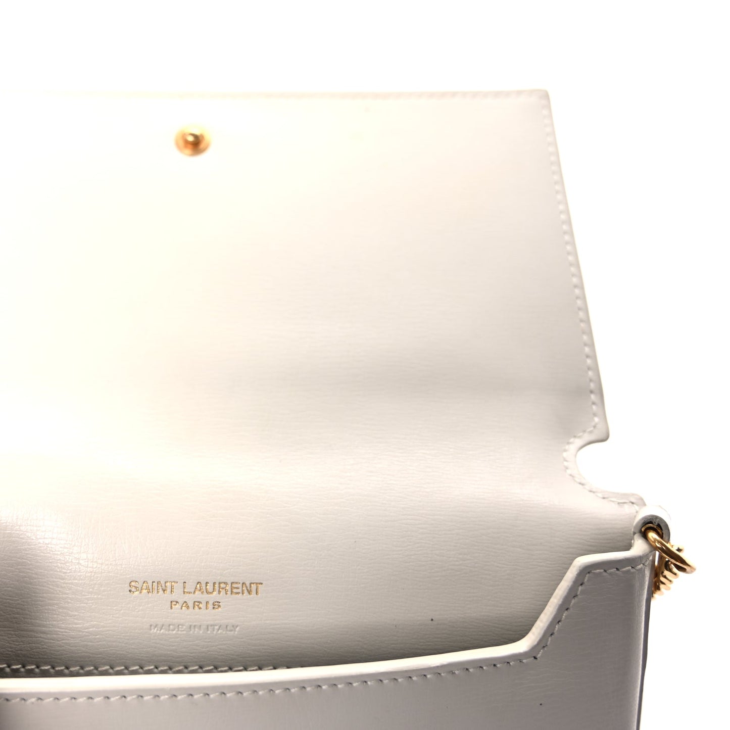 Saint Laurent Smooth Calfskin Monogram Phone Holder Crossbody Crema Soft