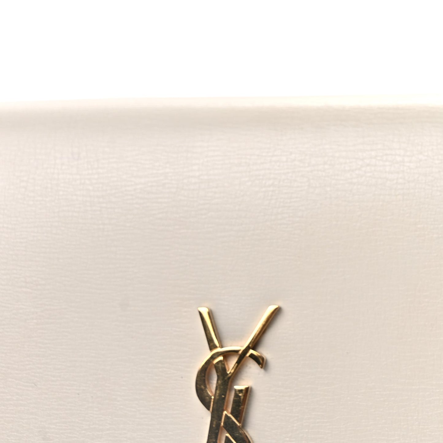 Saint Laurent Smooth Calfskin Monogram Phone Holder Crossbody Crema Soft