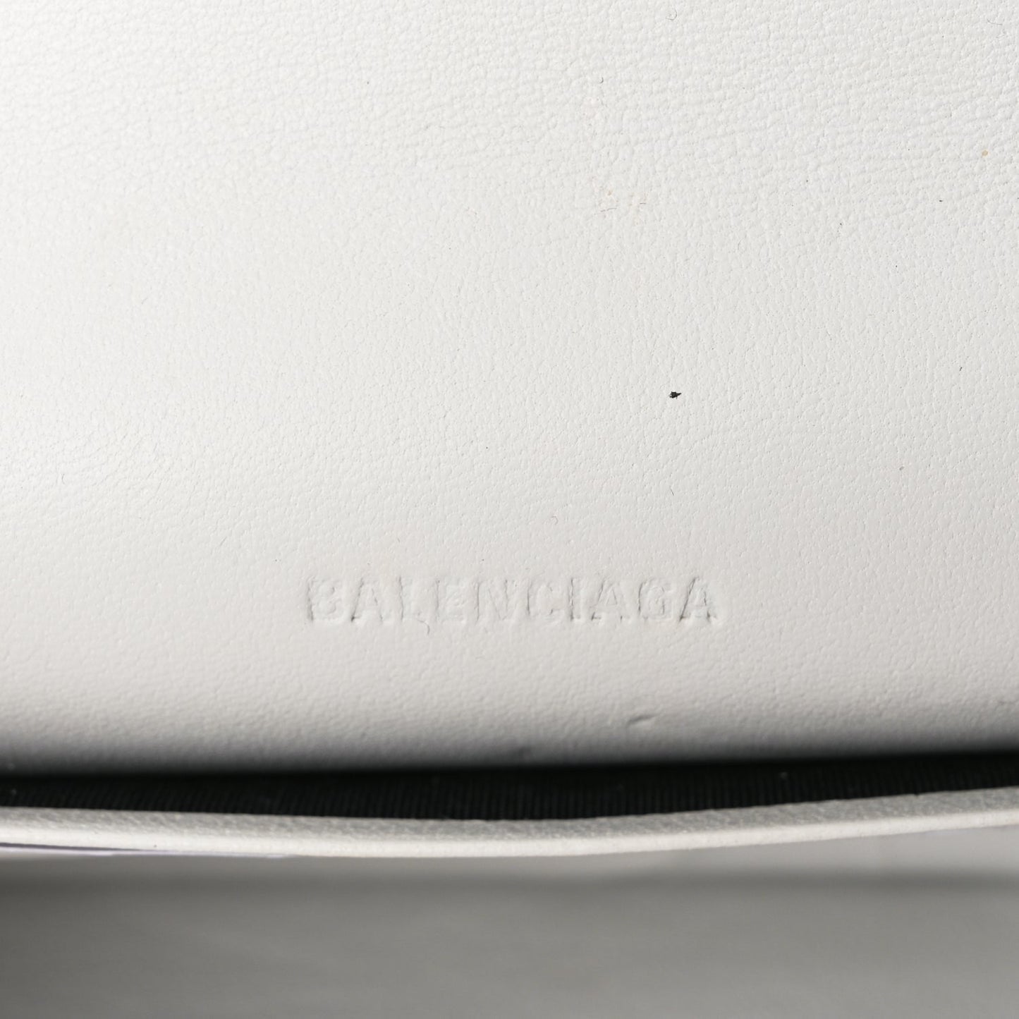 Balenciaga Extra Supple Calfskin Crocodile Embossed Gossip Wallet On Chain Optic White