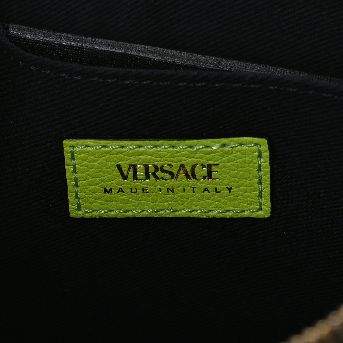 Versace Grained Calfskin Medusa Shoulder Bag  Lime