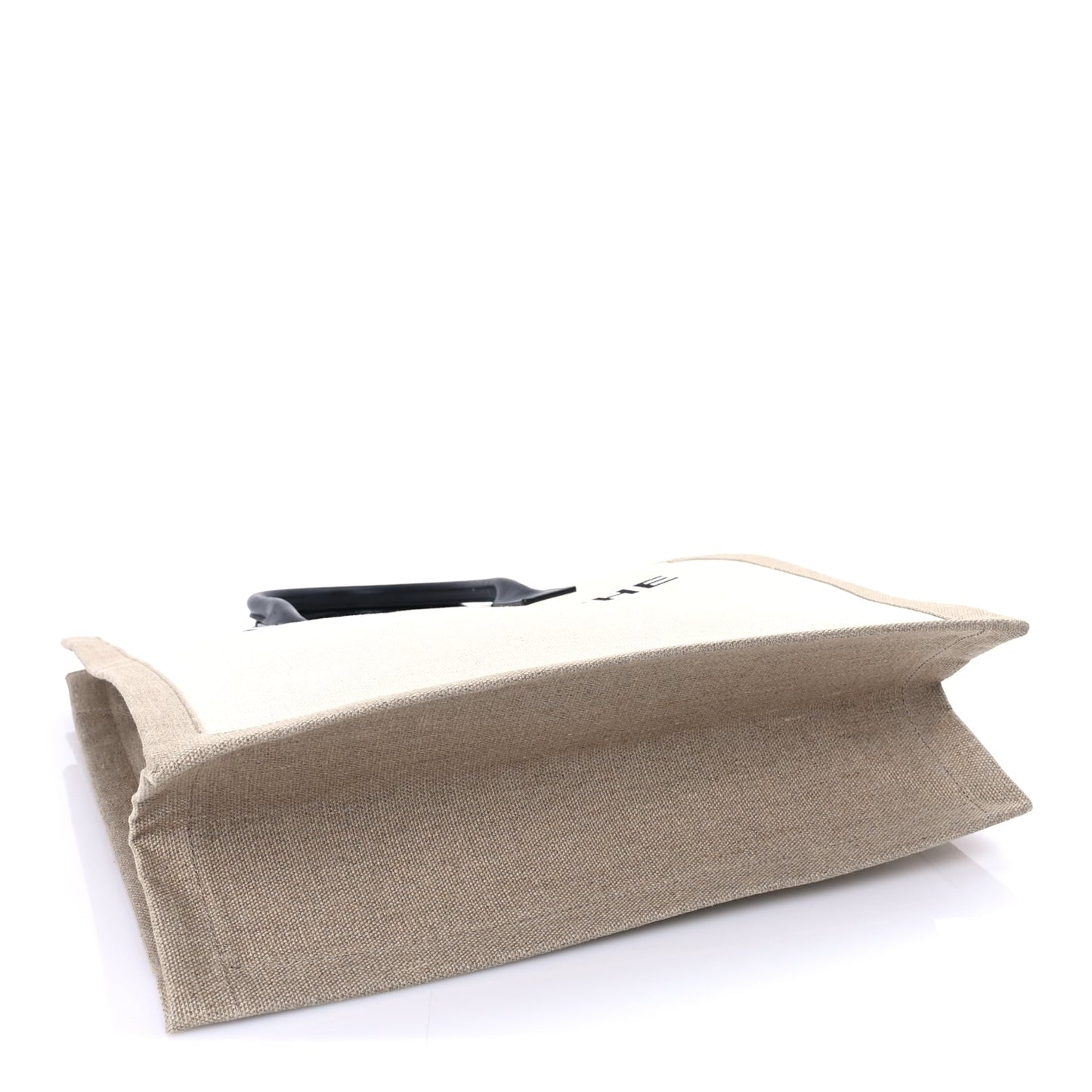 Saint Laurent Linen Calfskin Rive Gauche North South Tote Optic White