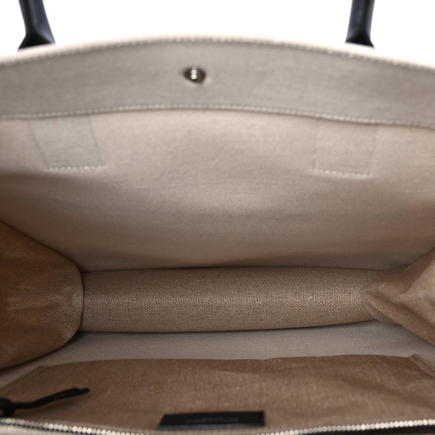 Saint Laurent Linen Calfskin Rive Gauche North South Tote Optic White