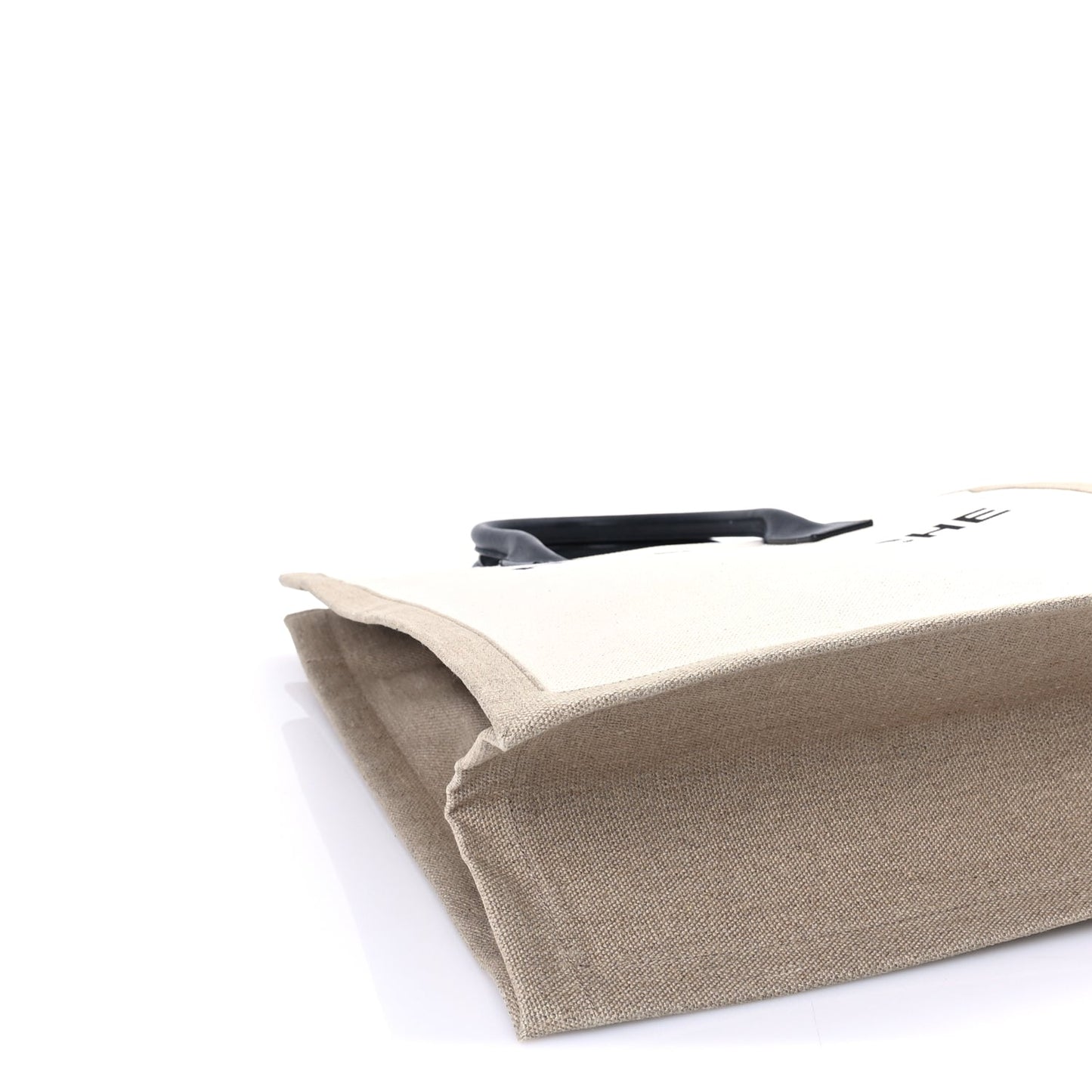 Saint Laurent Linen Calfskin Rive Gauche North South Tote Optic White