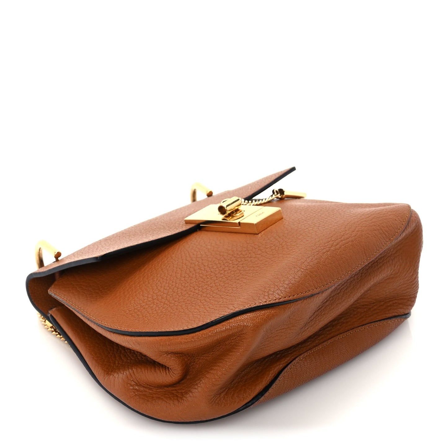Chloe Grained Lambskin Mini Drew Shoulder Bag  Caramel