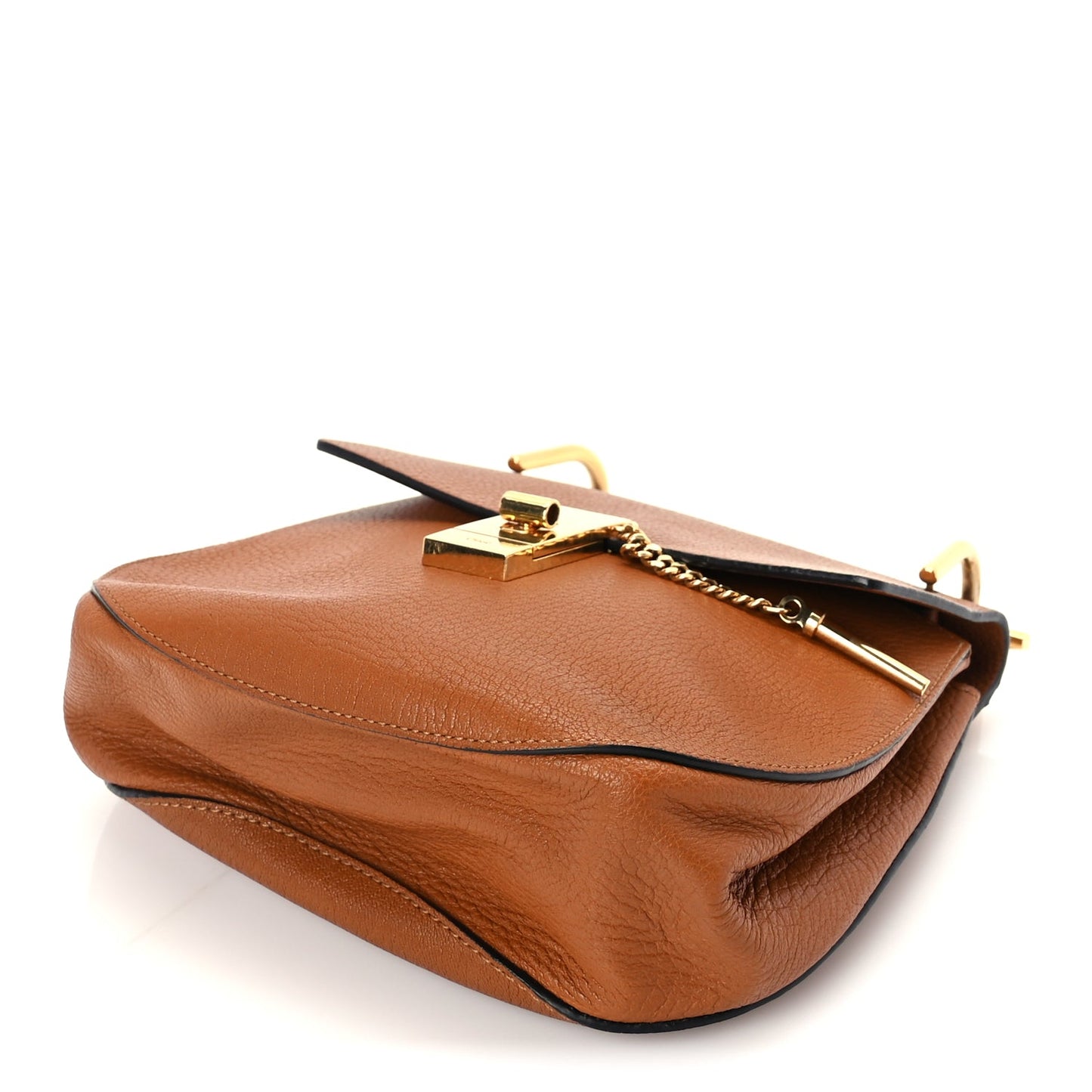 Chloe Grained Lambskin Mini Drew Shoulder Bag  Caramel
