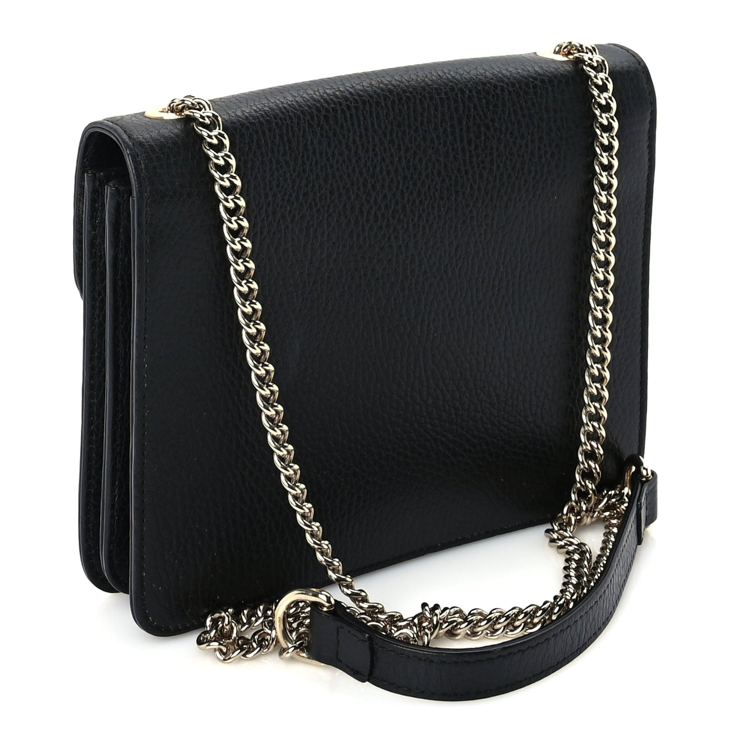 Gucci Dollar Calfskin Small Interlocking G Shoulder Bag Black