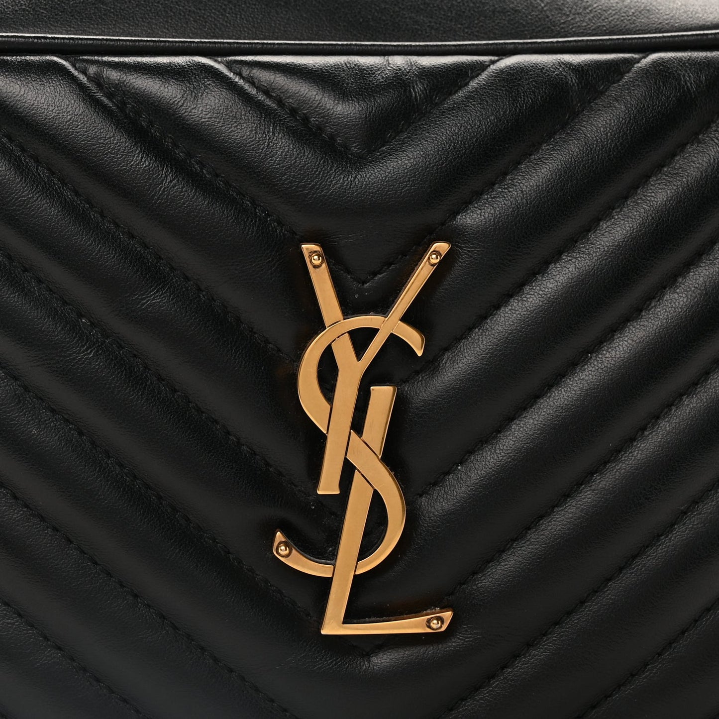 Saint Laurent Calfskin Matelasse Monogram Lou Camera Bag  Black